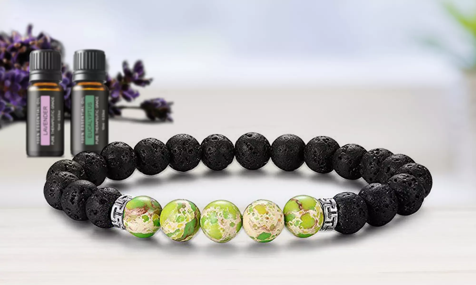 Natural Agate Diffuser Bracelet with Optional Essential Oils