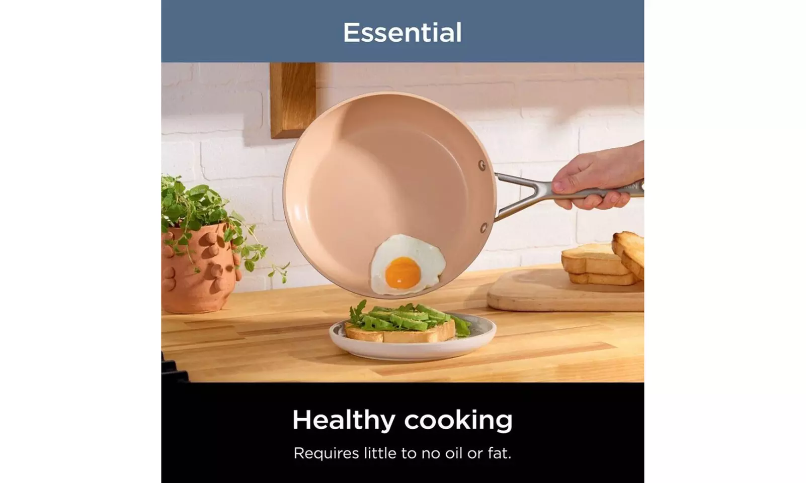 Ninja Extended Life Premium Ceramic Fry Pan (Dark Gray) - New