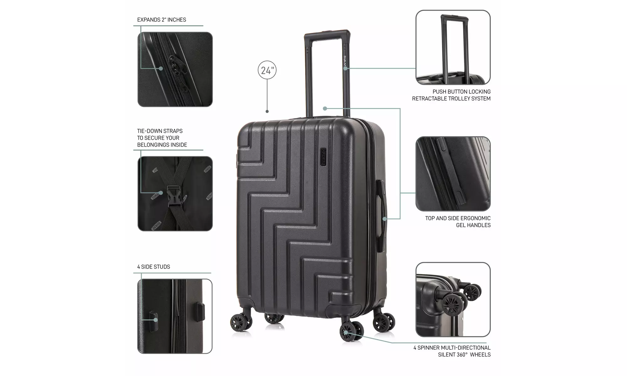 DUKAP Zahav Lightweight Hardside Spinner Luggage