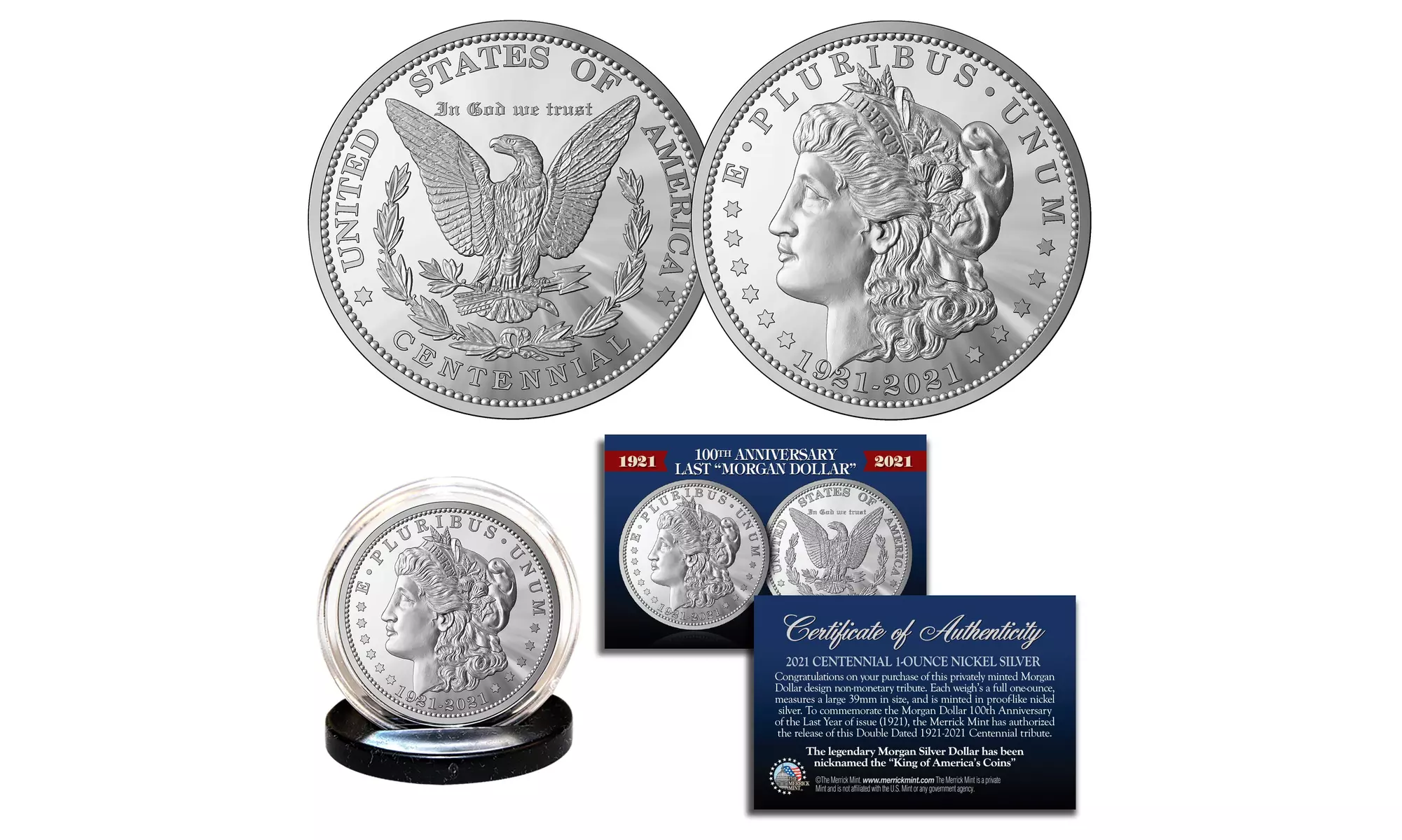 Commemorating the 100th Anniversary of first PEACE DOLLAR 1OZ 39mm Coin - Second Medium