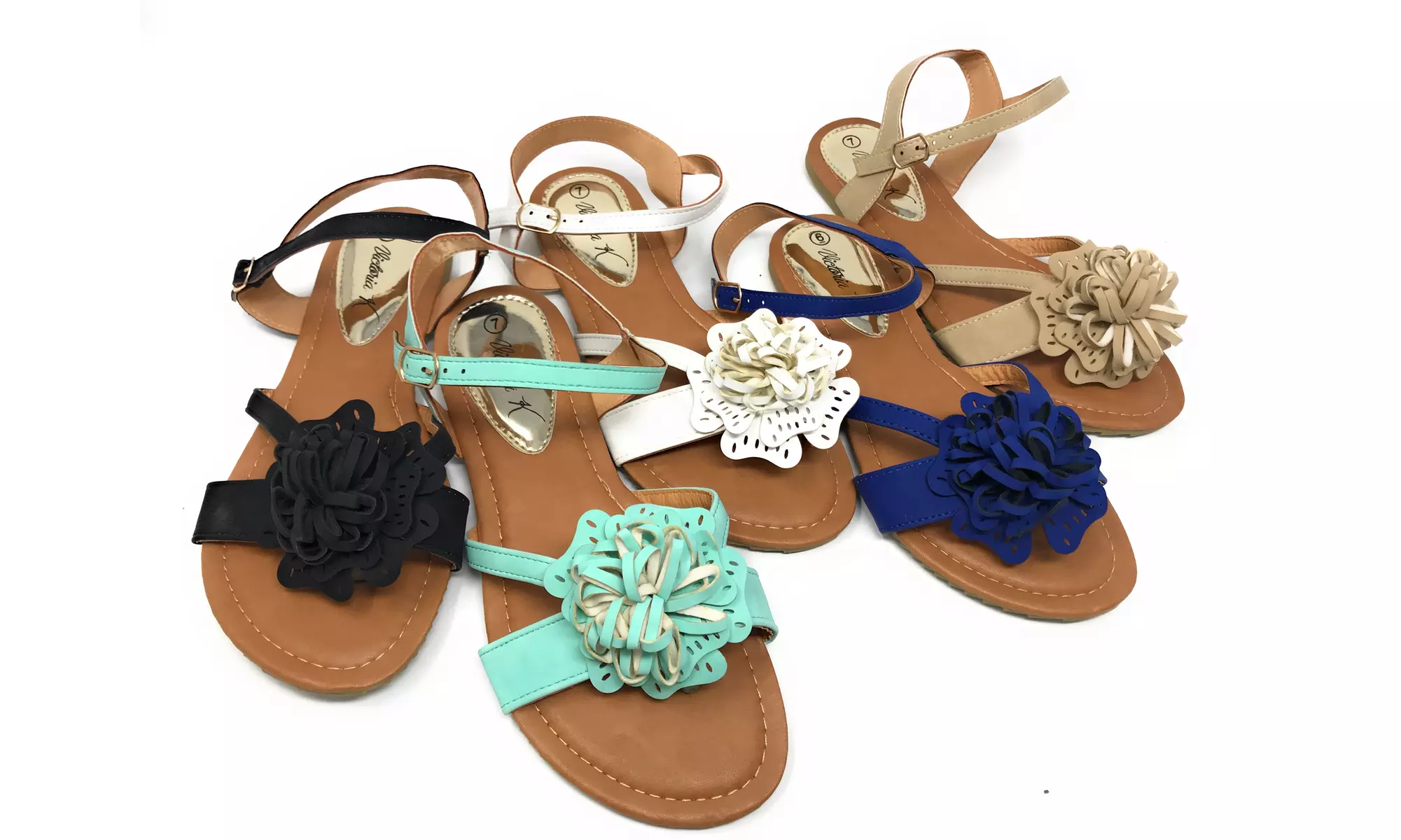Fashion sandals w/rose   - Primary Image