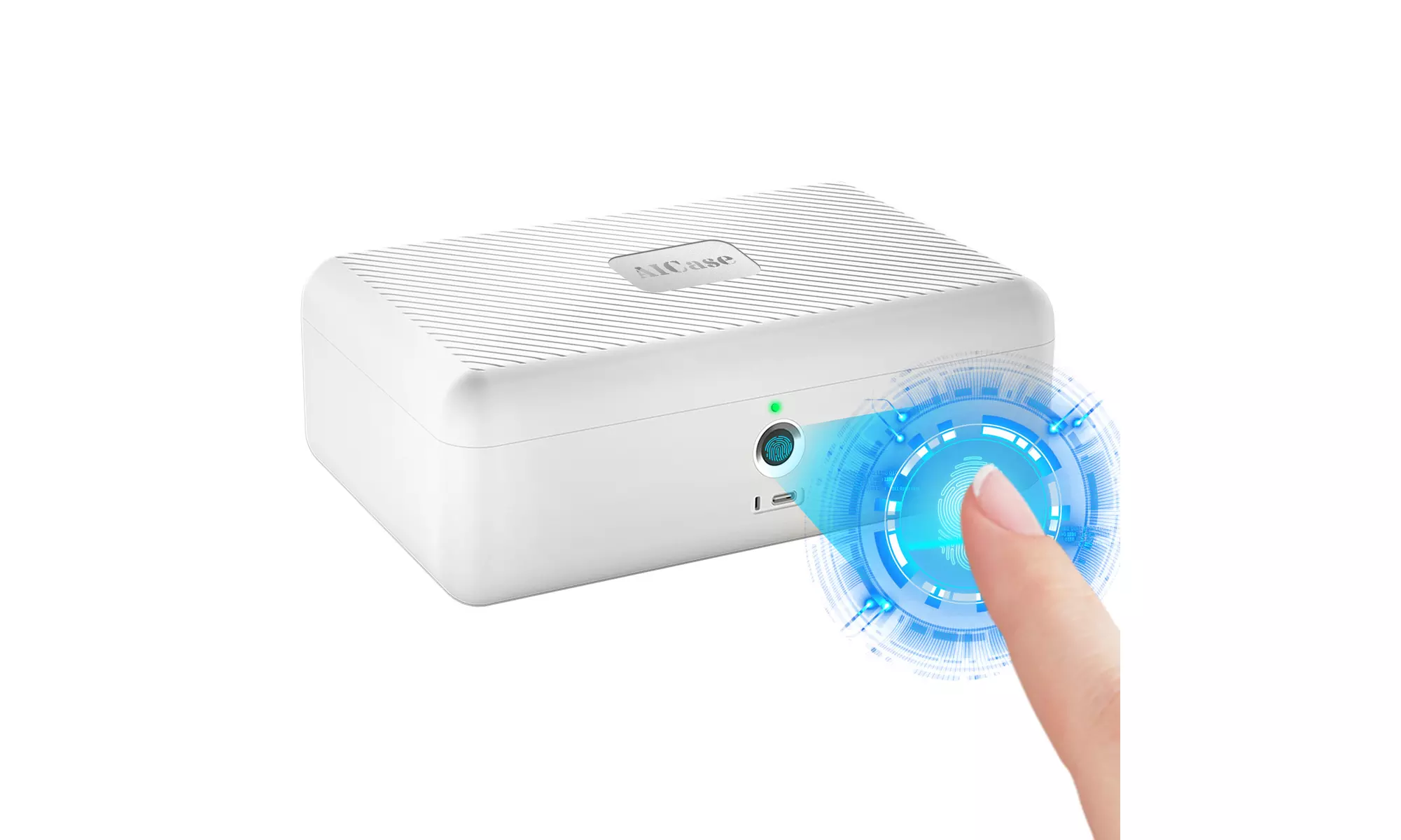 Biometric Fingerprint Safe Box Storage Box Home Safety Portable Cash Cards Phone - Primary Image