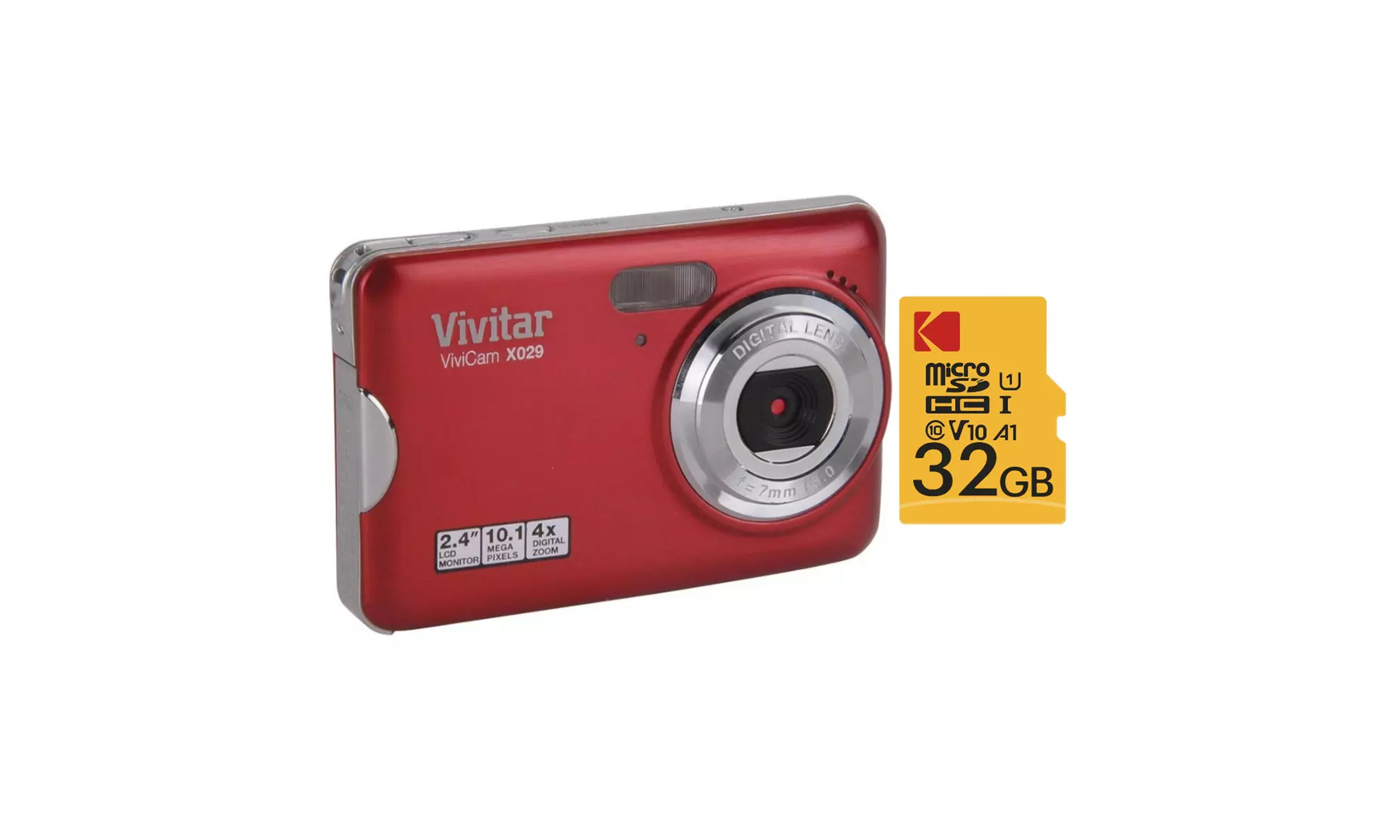 Vivitar Vivicam VX029 10.1MP 2.7-Inch LCD HD Digital Camera(Strawberry Red) - Second Medium