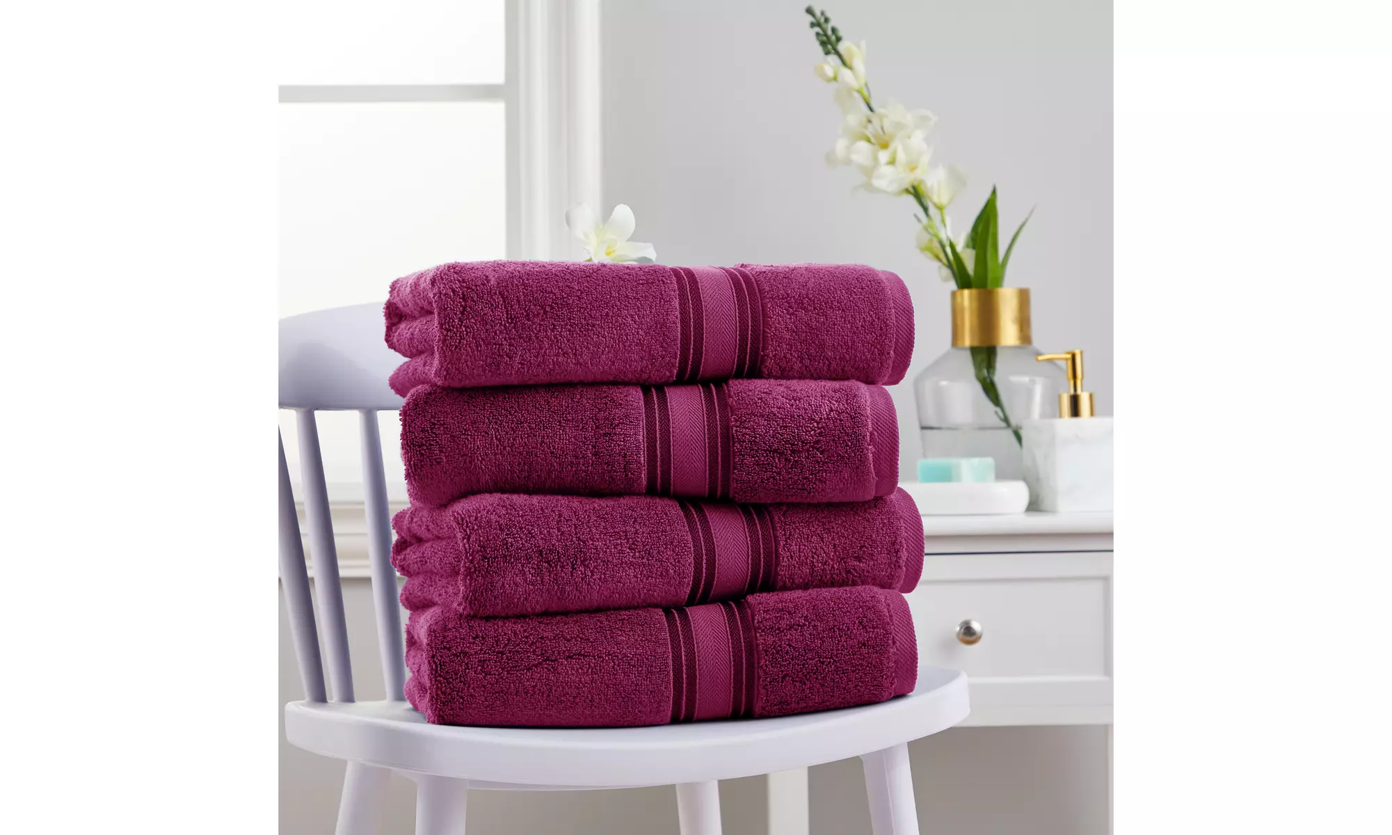 100% Cotton - Zero Twist- - Spa Collection Oversized 4 PC Bath Towels or Sheets - Primary Image
