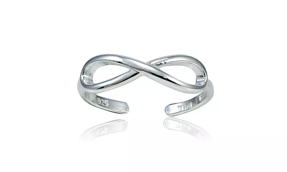 Sterling Silver Infinity Toe Ring - Second Medium