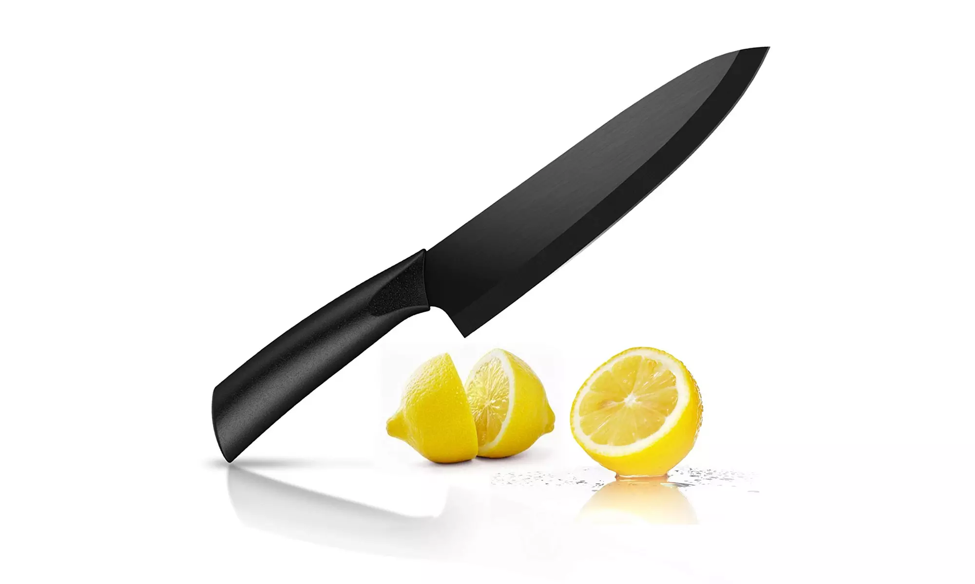 Ceramic Chefs Knife Best & Sharpest 8-inch Black Professional Kitchen Knife - Second Medium