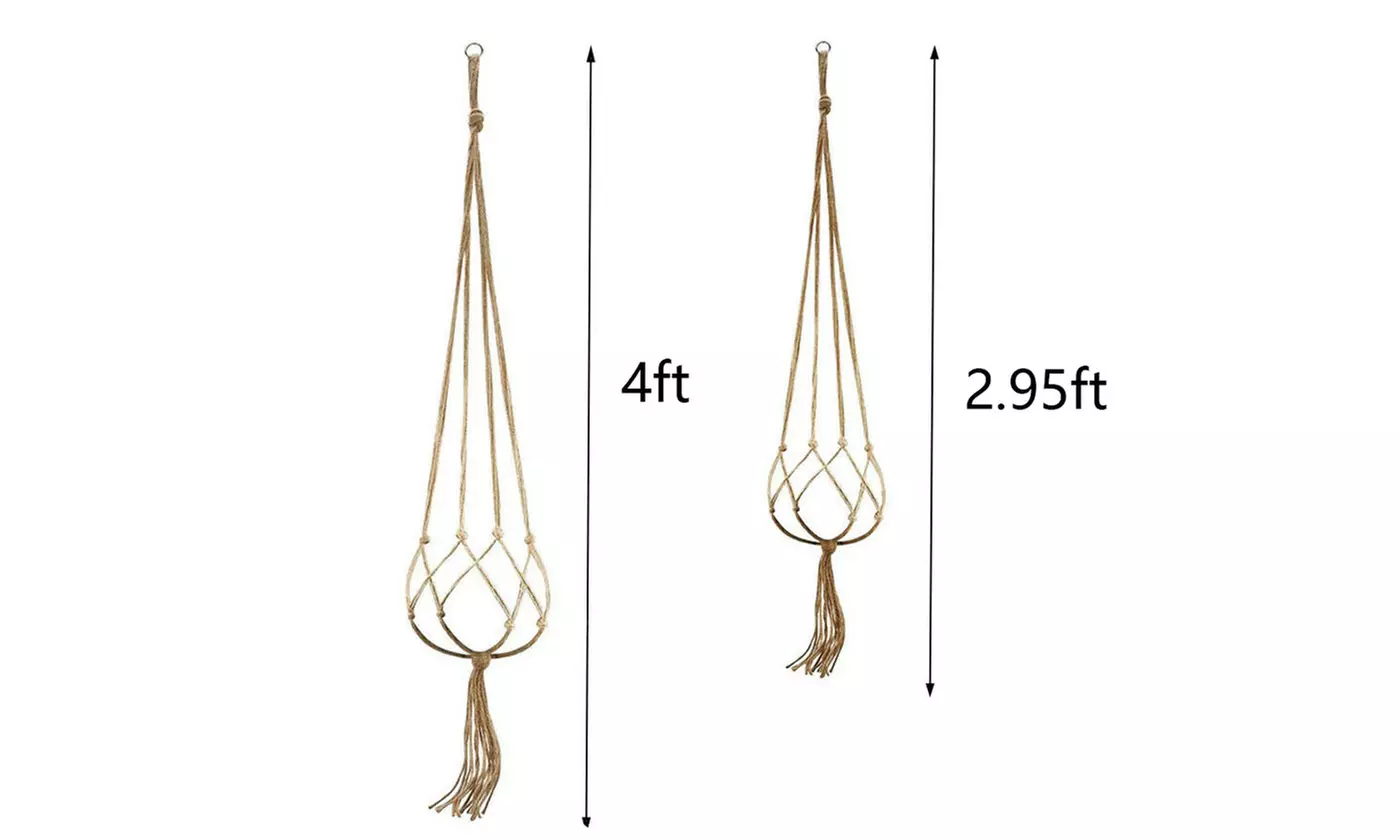 Macrame Plant Hanger Vintage Rope Basket Outdoor Pot Holder Flower Garden