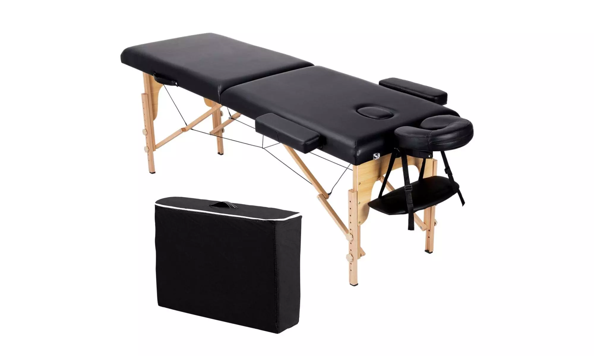 Adjustable Portable Massage Bed 84" 2 Fold Salon Table w/Carry Case,  - Primary Image