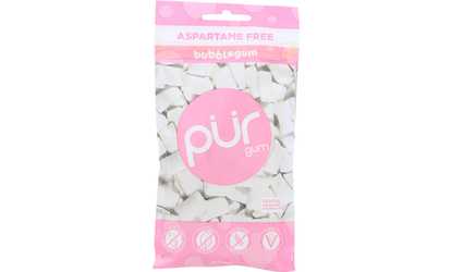 PUR BUBBLEGUM GUM ASPARTAME FREE ( 12 - 77 GM )