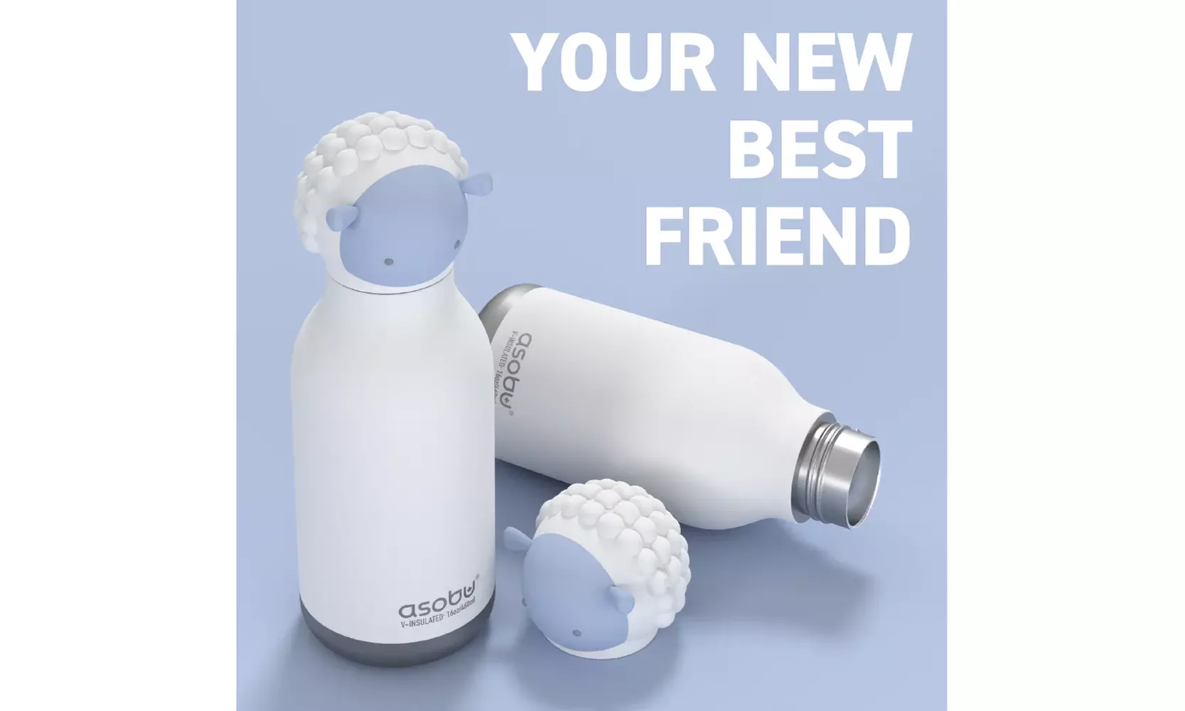 Asobu Kids Bestie Bottles Insulated Stainless Steel Water Bottle with Straw 16oz