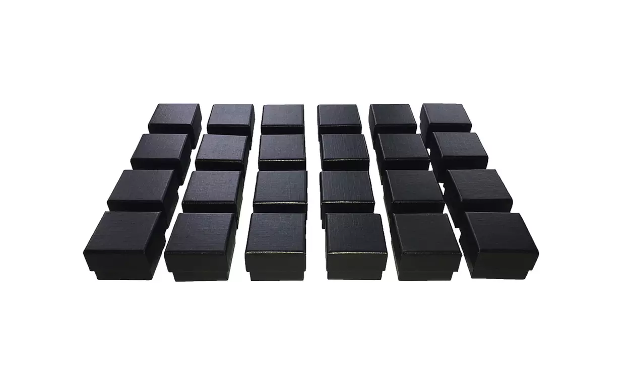 Wholesale Pack of Black Ring Gift Box with Foam and Velvet Insert 