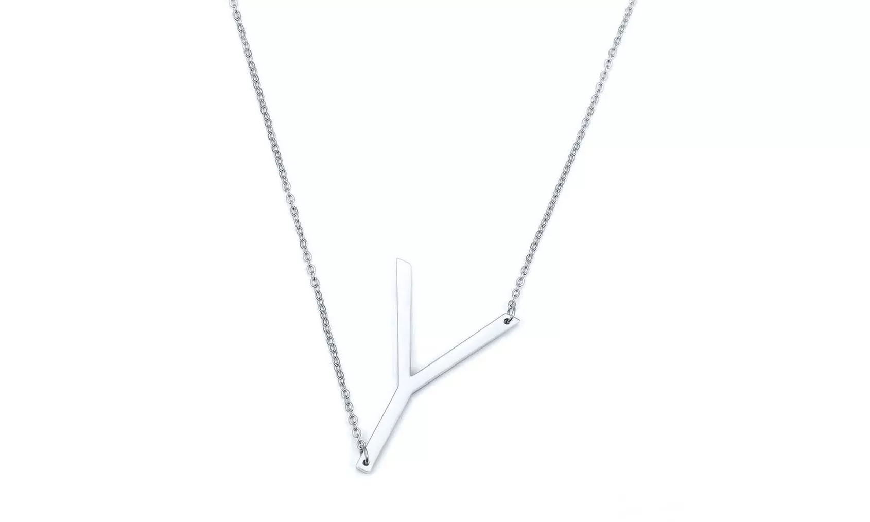 LESIES Big Letter Necklace Stainless Steel Initial Pendant