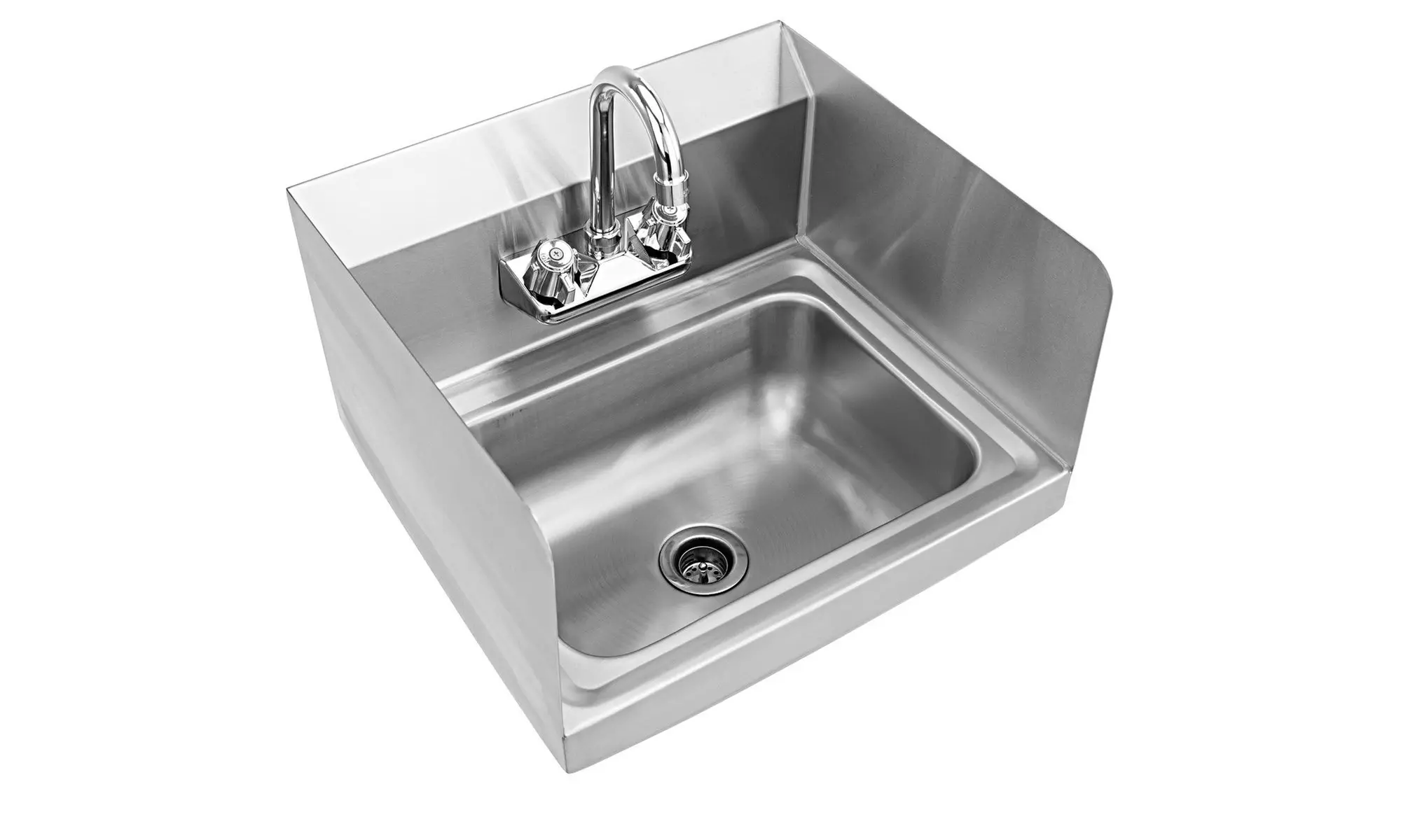 Costway Stainless Steel Hand Washing Sink and Side Splashes