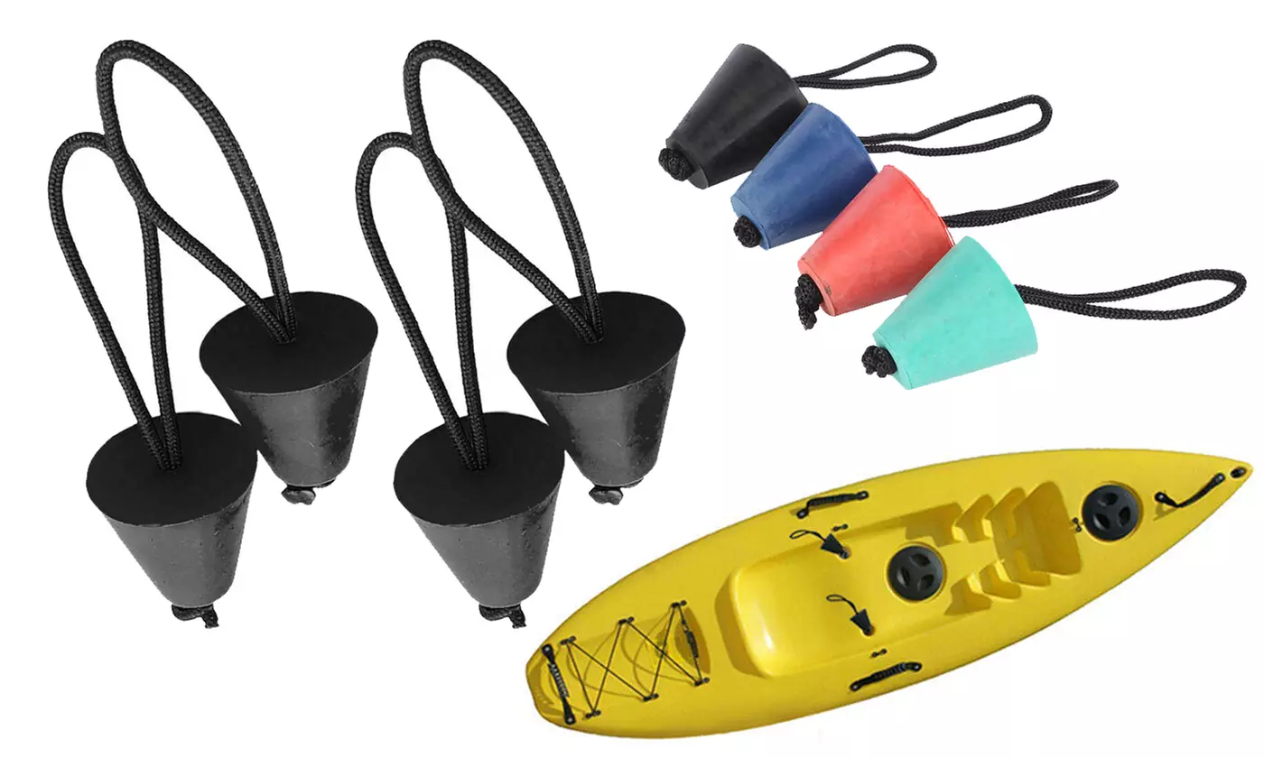 4pcs Silicone Kayak Scupper Plugs Kit Canoe Drain Holes Stopper Bung Accessories - Primary Image