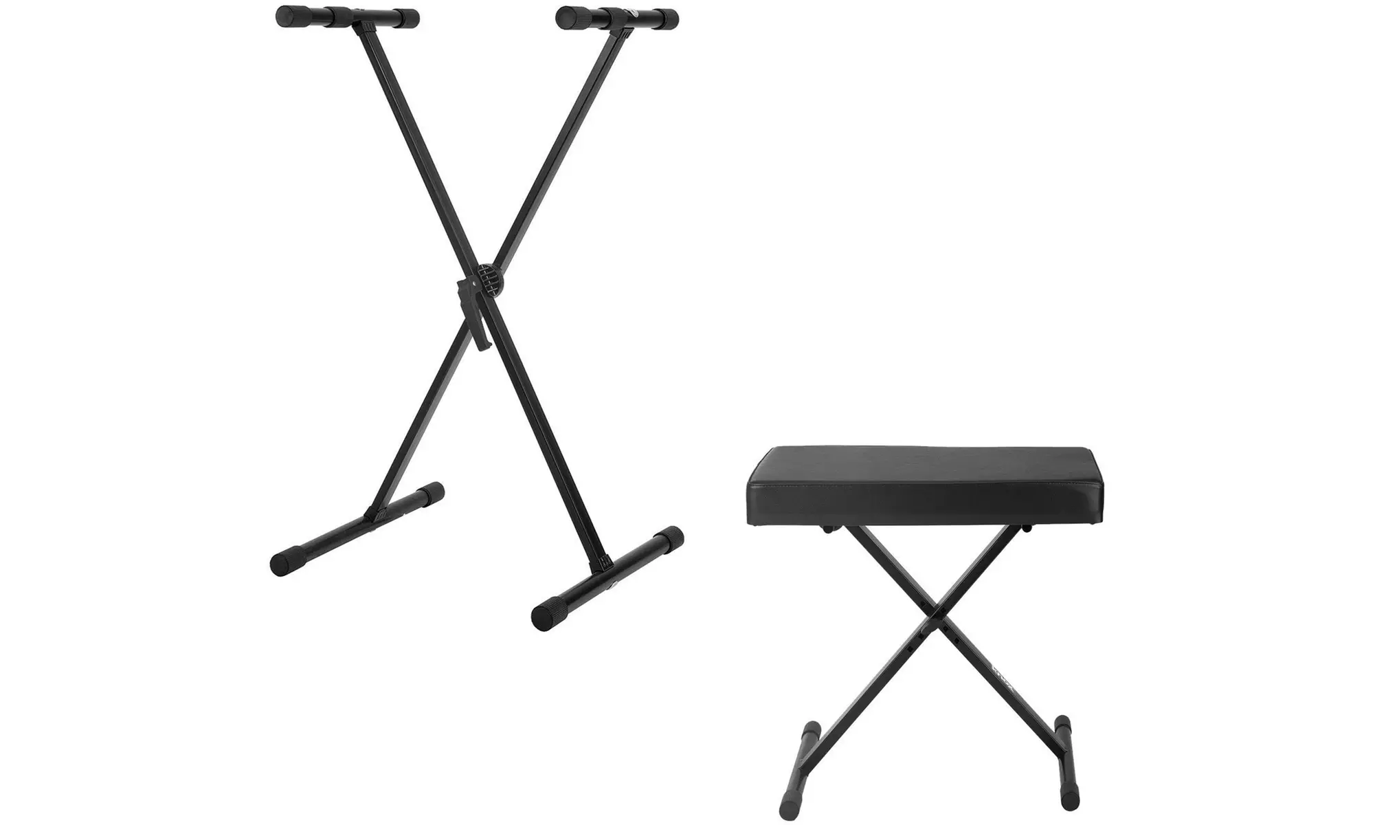 Knox Gear Adjustable Double X Keyboard Stand with Adjustable X Style Bench - Primary Image