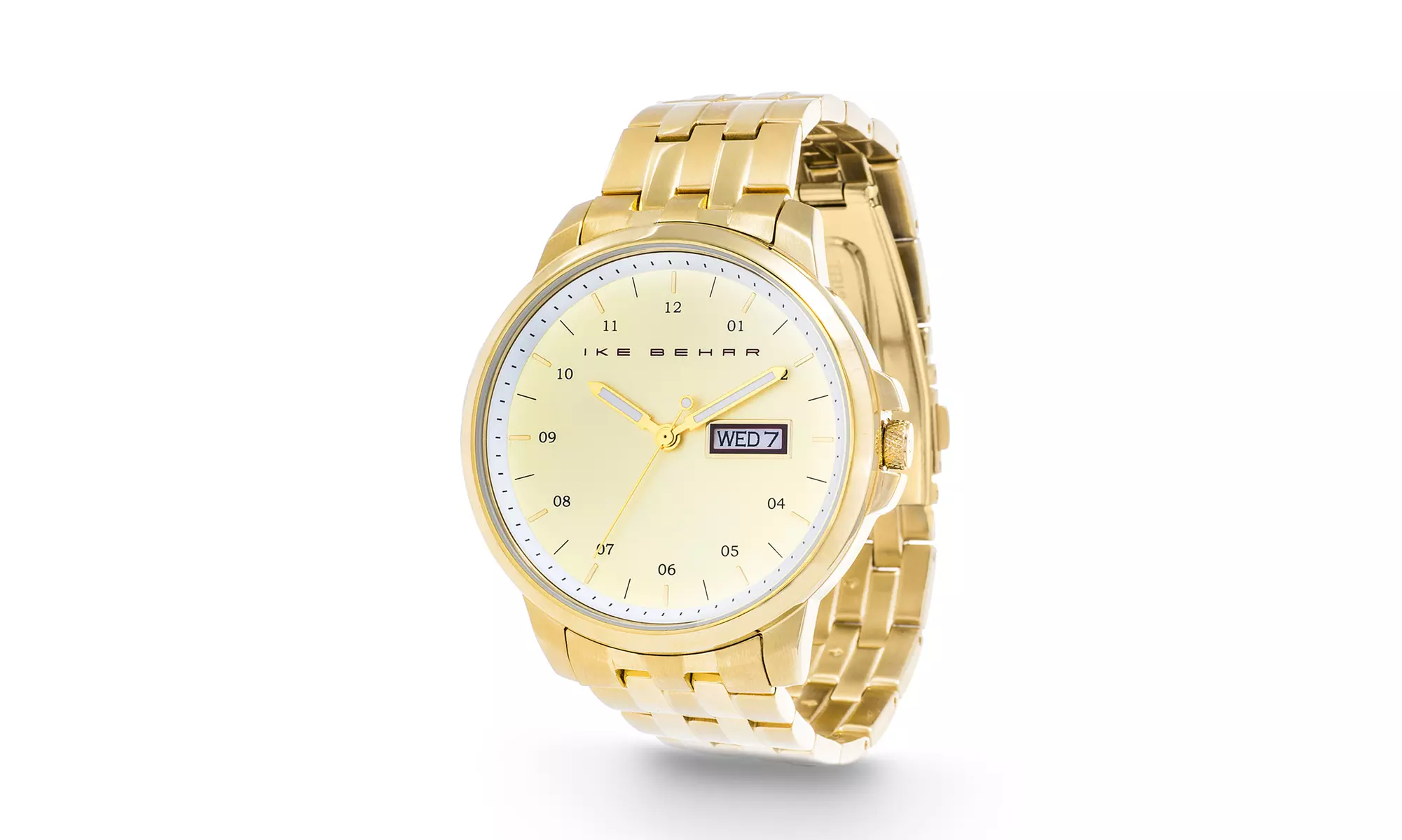 Ike Behar Mens Link Chain Analog Watch with Date Function - Second Medium