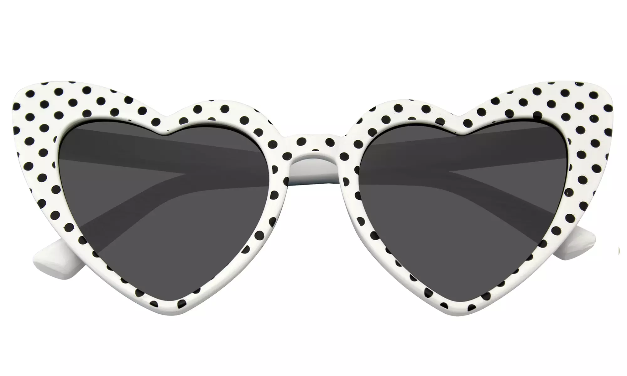 Emblem Eyewear - Polka Dot Cat Eye Fashion Super Heart Shape Womens Sunglasses - Primary Image