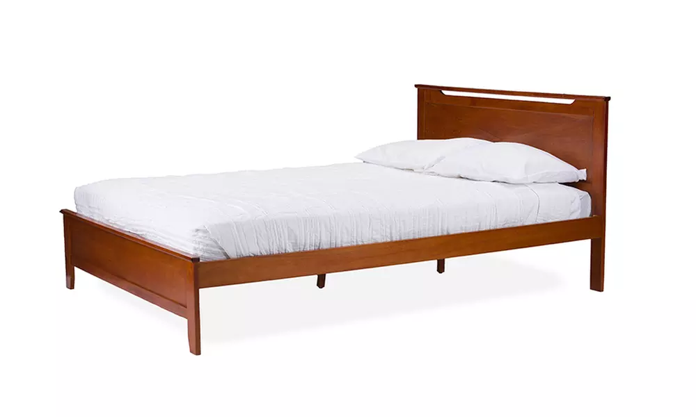 Demitasse Brown Wood Bed - Primary Image
