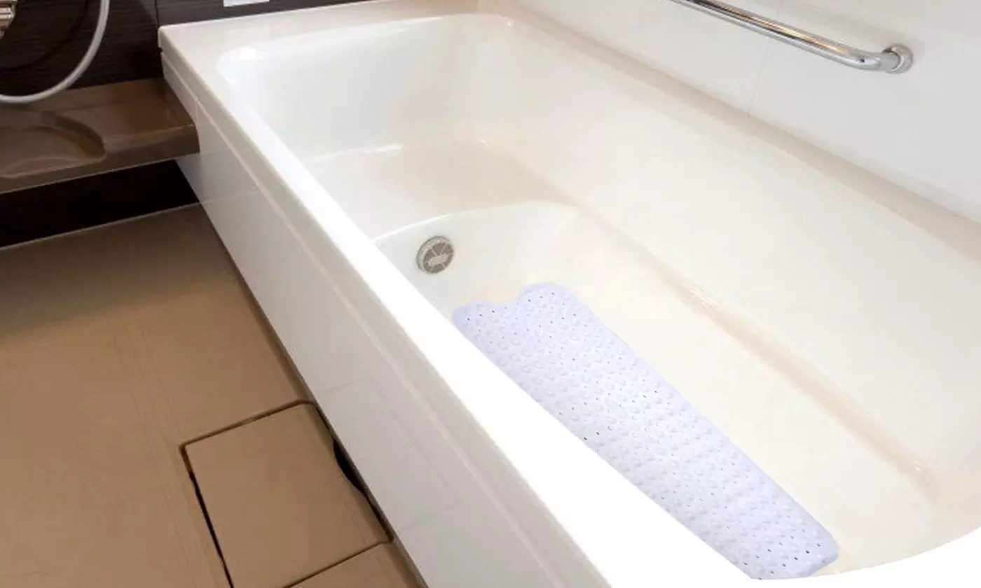 iMounTEK Non-Slip Pebble Bath Mat with Suction Cups & Drain Holes