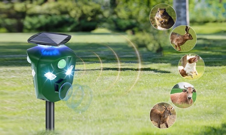 LakeForest 360-Degree Ultrasonic Animal Repeller Pest Deterrent with LED Lights in Green