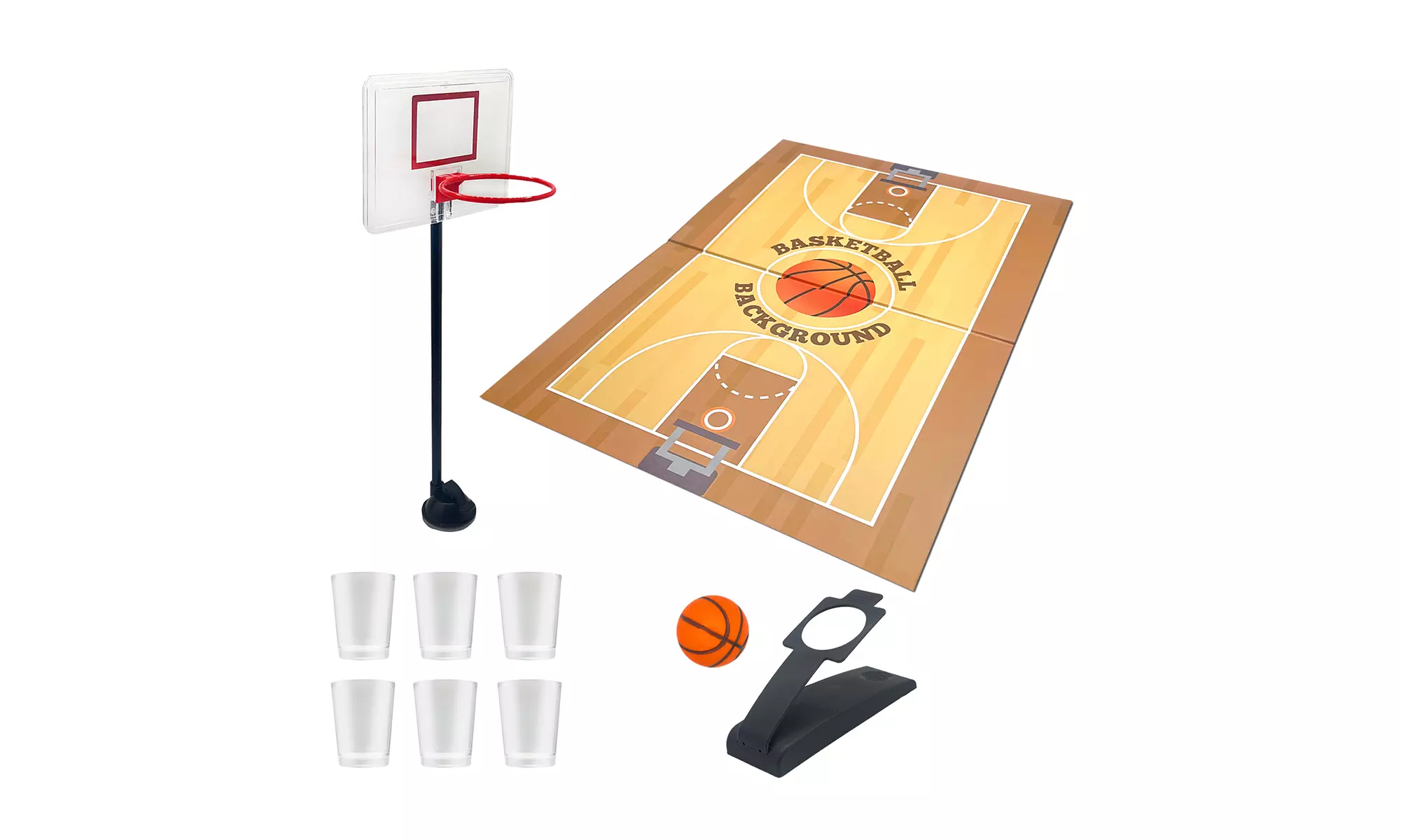 Zummy Mini Basketball Party Drinking Game W/ 6 Shot Glasses - Primary Image
