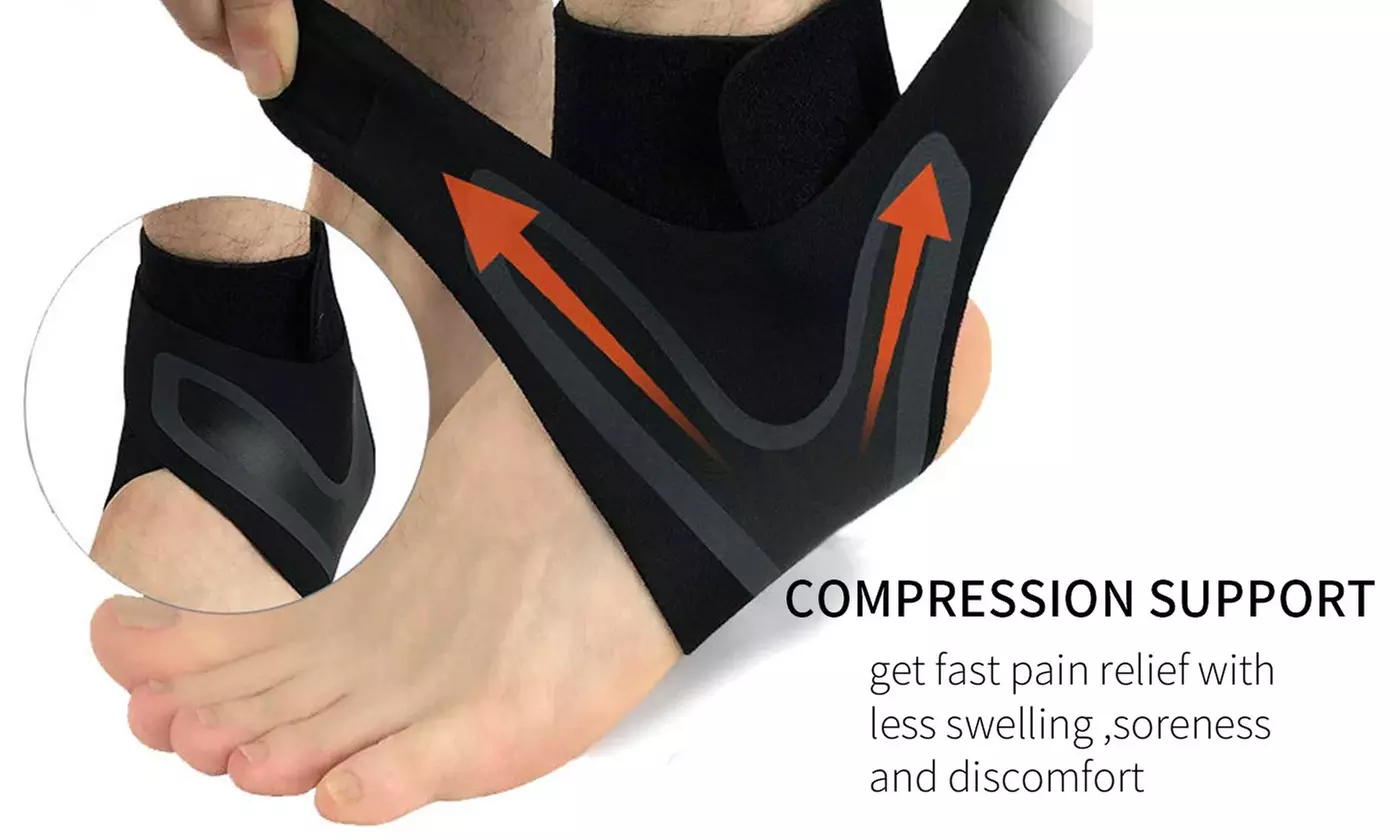 1 Pair Elastic Adjustable Ankle Brace Support Sports Protector Foot Wrap