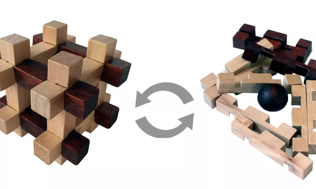 Zummy 4 in 1 Wooden Puzzle Brain Teaser 4 Pack