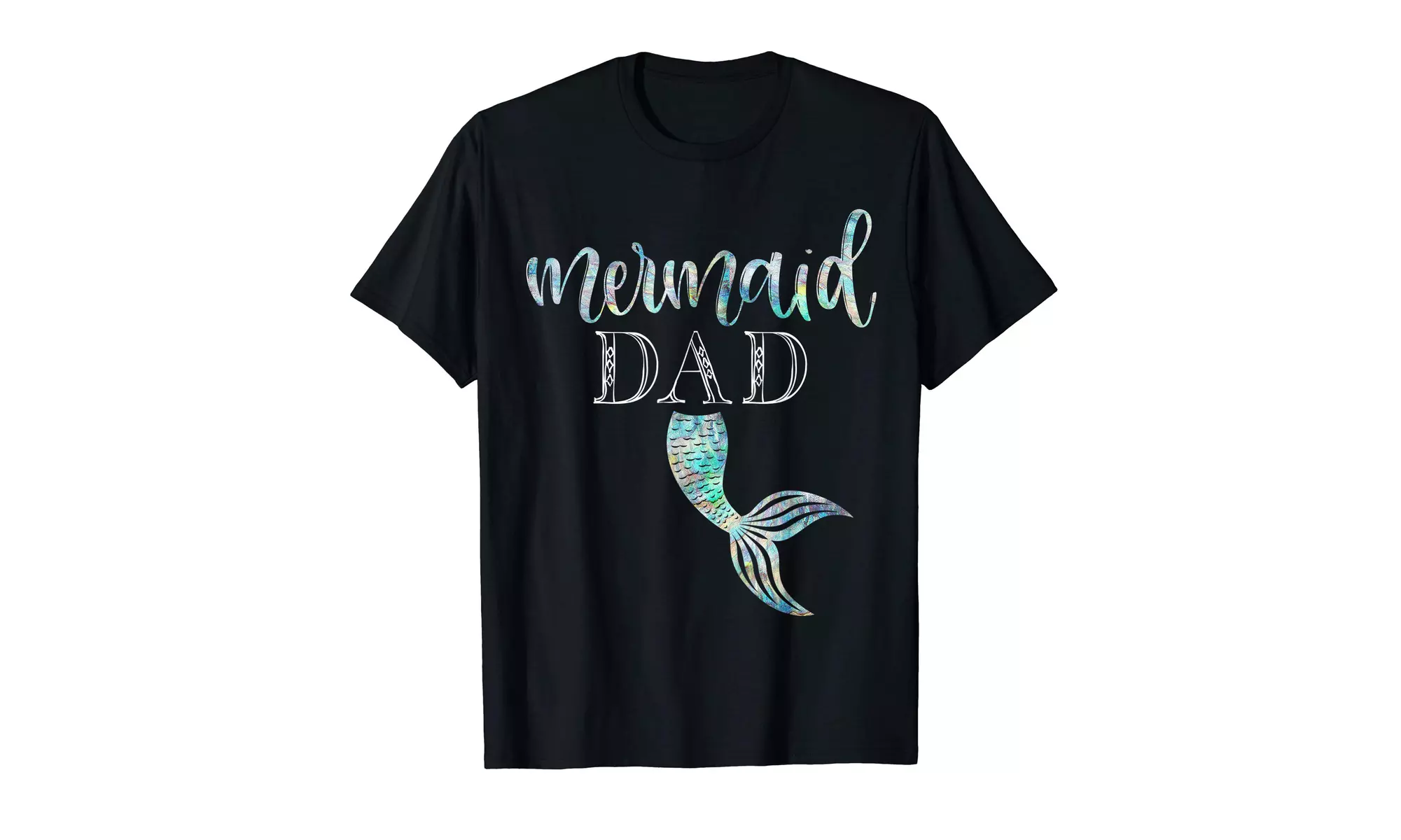 Mens Mermaid Dad Shirt Daughter Birthday Party Merman Gift Tee - Primary Image