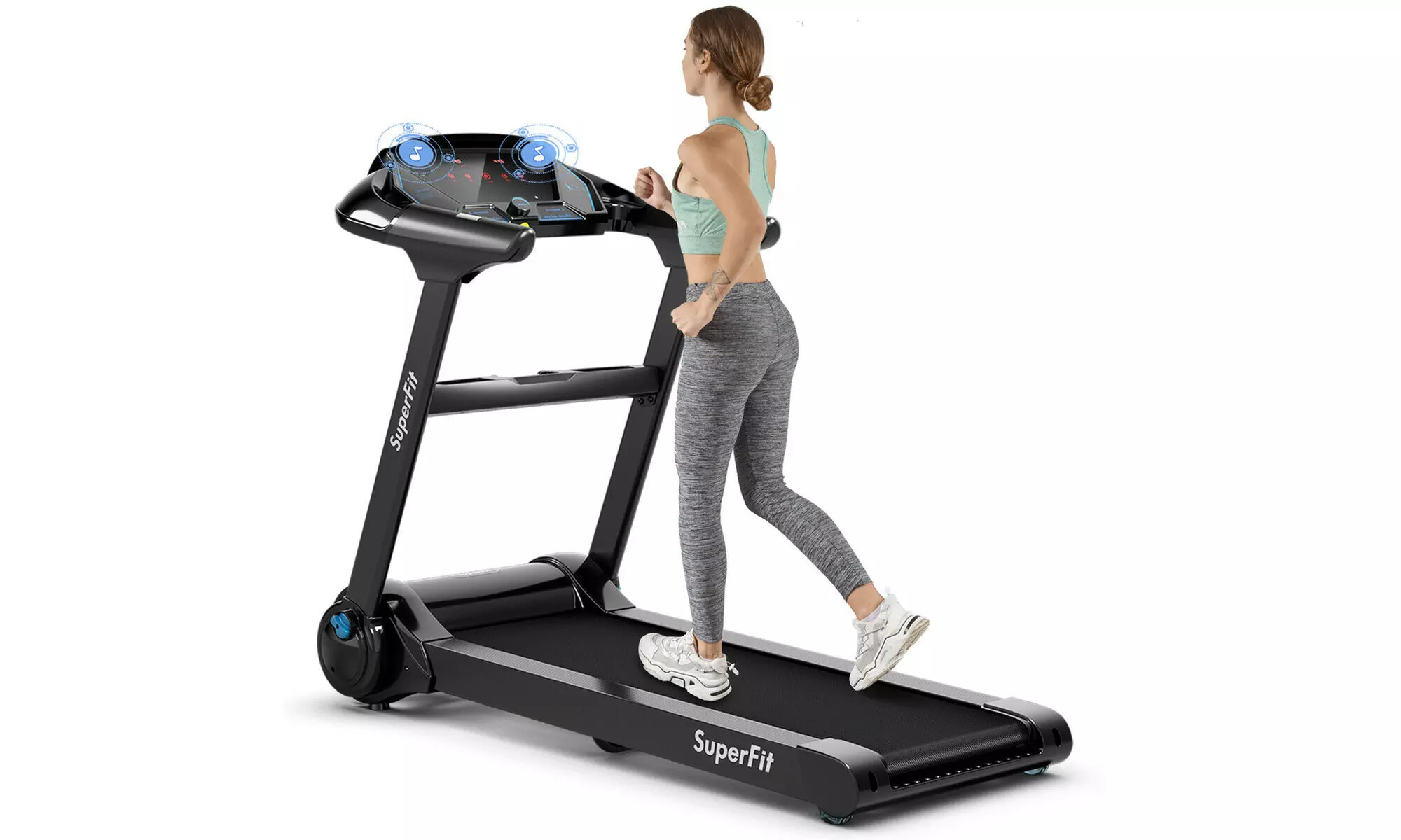 SuperFit 2.25HP Folding Treadmill Running Machine W/APP Control Heart Rate - Primary Image