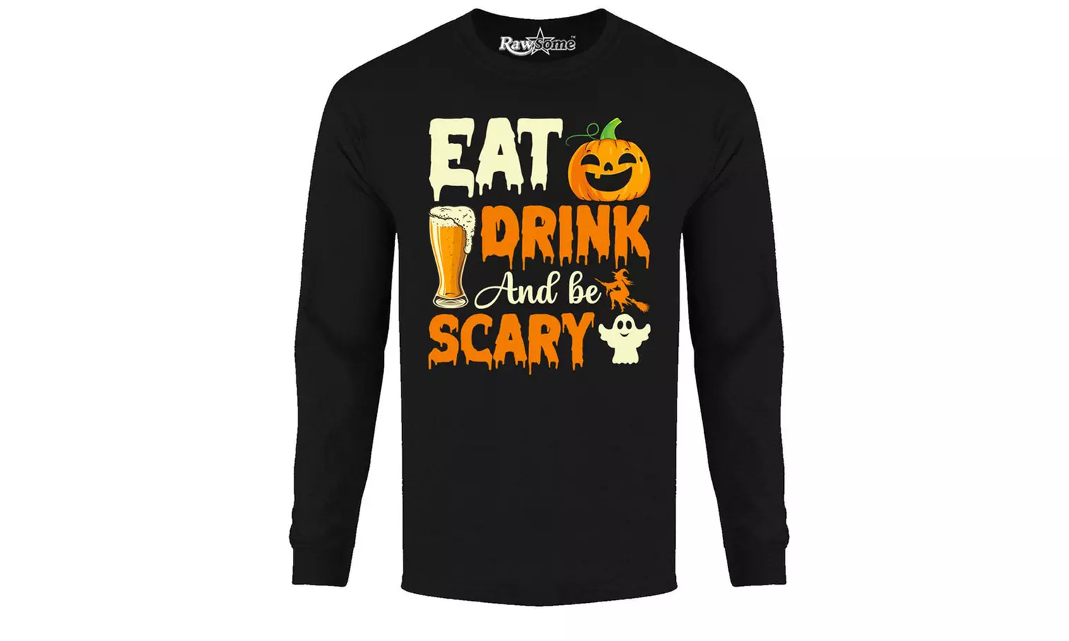 Men Creepy Scary Halloween Long Sleeve Shirt (S-2XL)