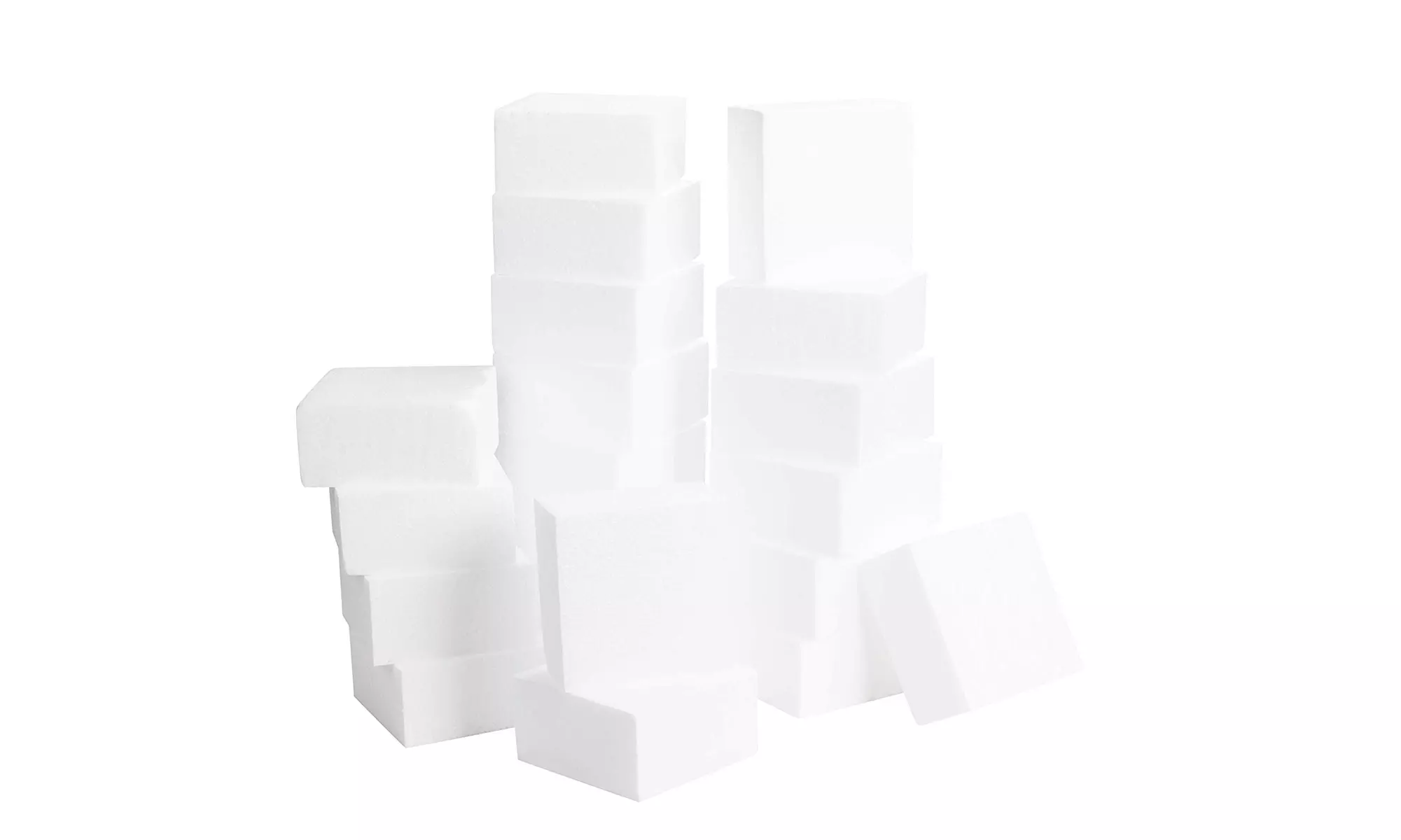 20-Pack Square Craft Foam Block, Polystyrene Foam, 4 x 4 x 2", for Sculpture - Primary Image
