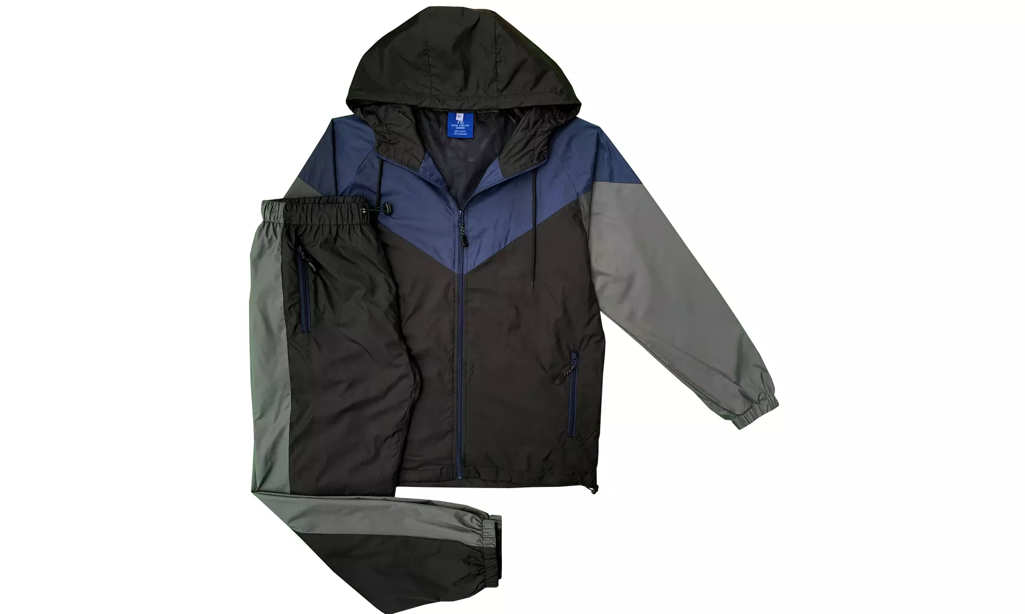 Men's 2-Piece light weight Windbreaker Suit Sauna GYM Set with Mesh Lining 
