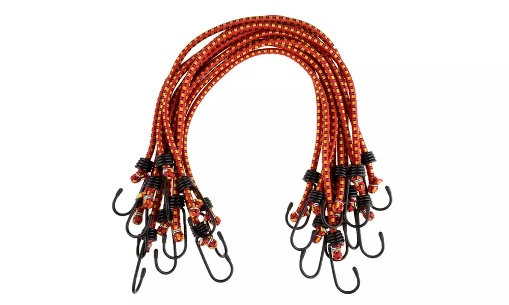 Stalwart 24 Inch Bungee Cords 10 Pack Hold Back Stretching Ties Hooks - Primary Image