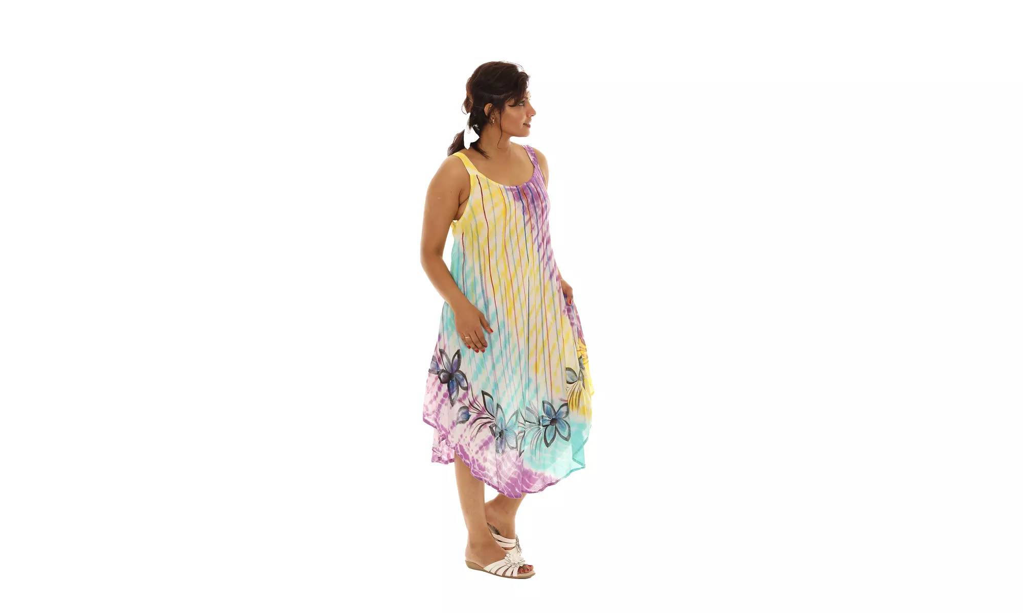 Brush Paint Skinny Strap Sleeveless Dress