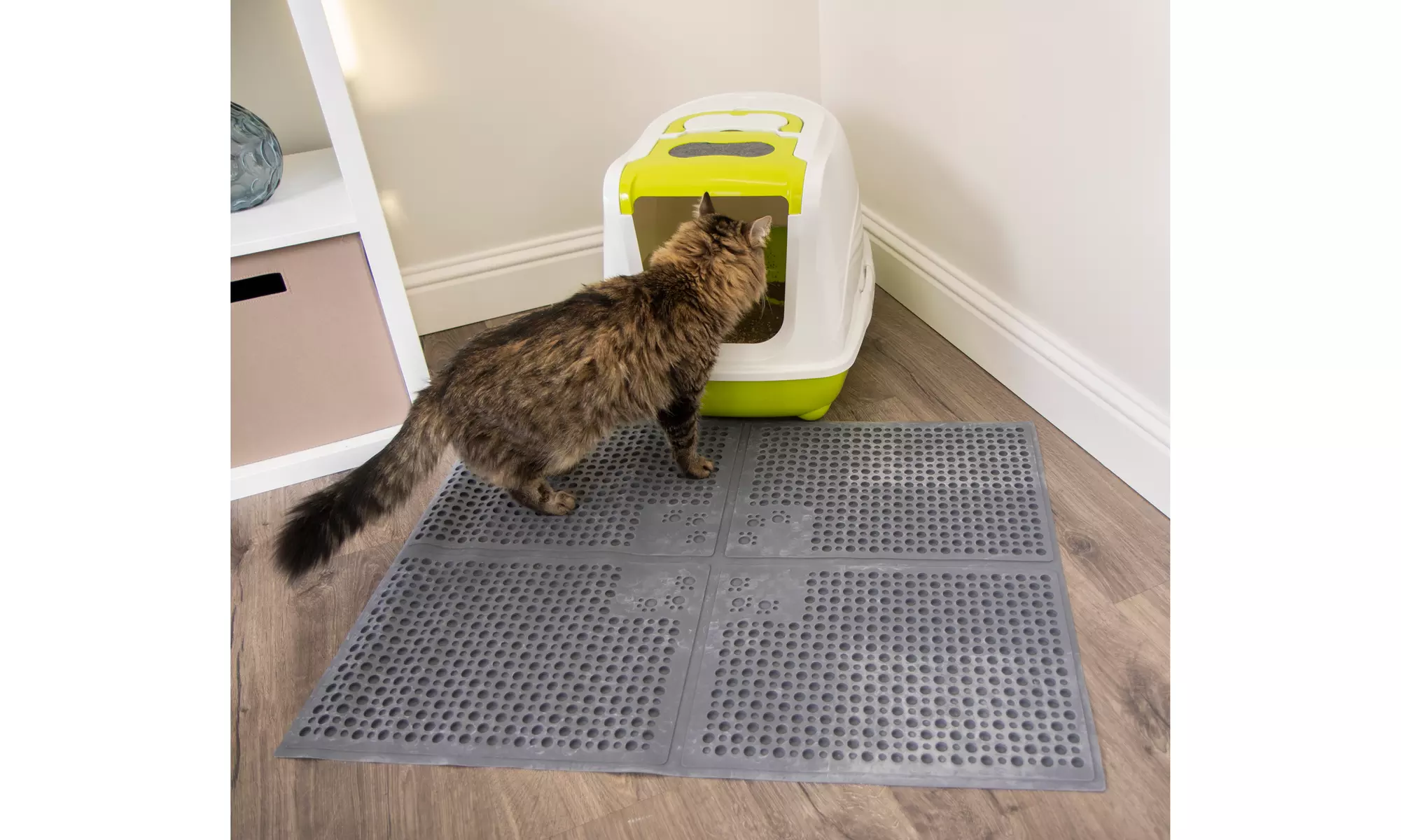 Petlinks Purr-fect Paws Multipurpose Rubber Litter Mat for Cats & Kittens