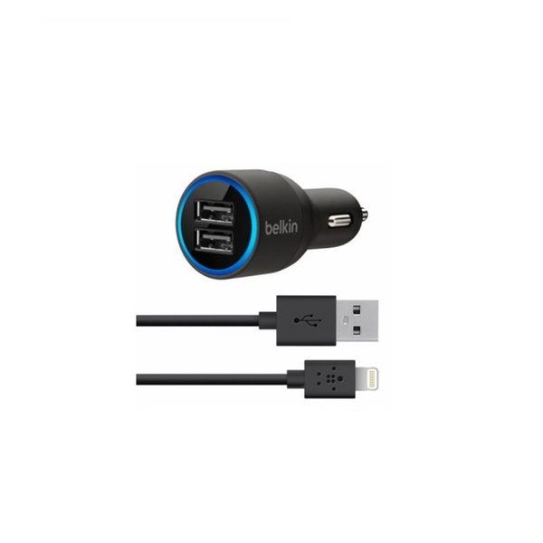 Belkin Apple Certified 2 Port Car Charger With 4 Foot Lightning To Usb