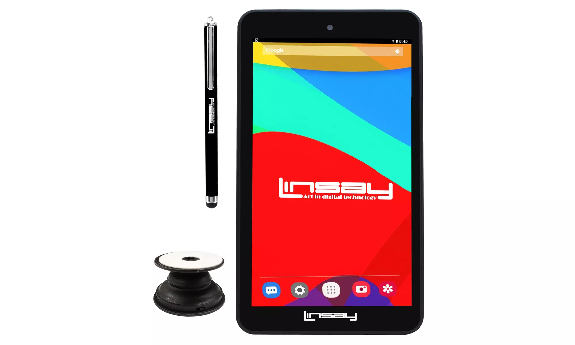 LINSAY 7" 2GB RAM 32GB Storage Android 12 Tablet with Pop Holder and Pen Stylus - Primary Image