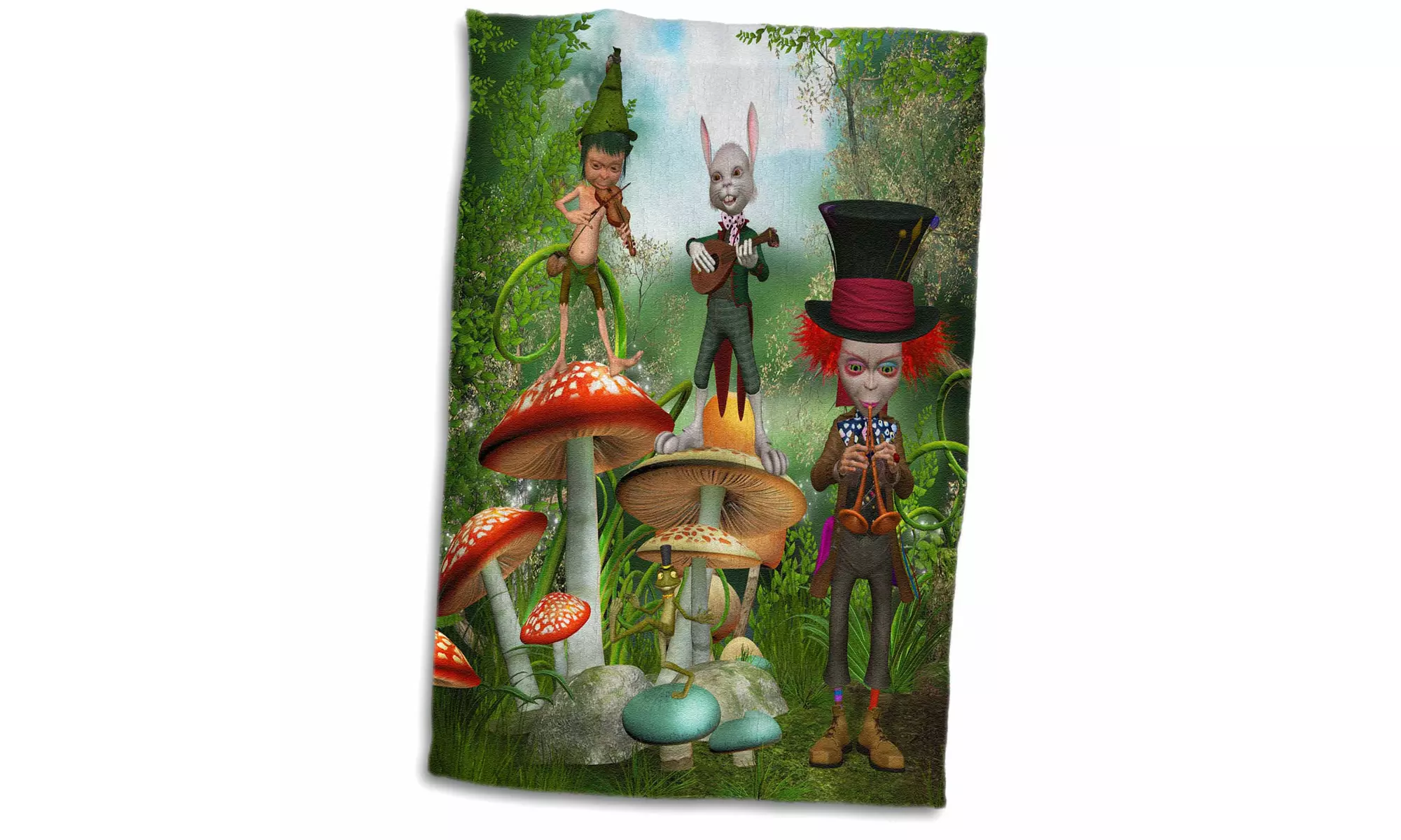  Towel - A night concert in the forest. Gnomes give a concert in the forest - Primary Image