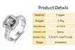 Women's fashion beautiful white gold square cubic zirconia ring - Second Medium