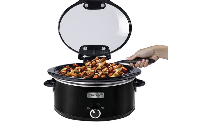 Crock-Pot 6-Qt. Hinged-Lid Oval Slow Cooker | Groupon