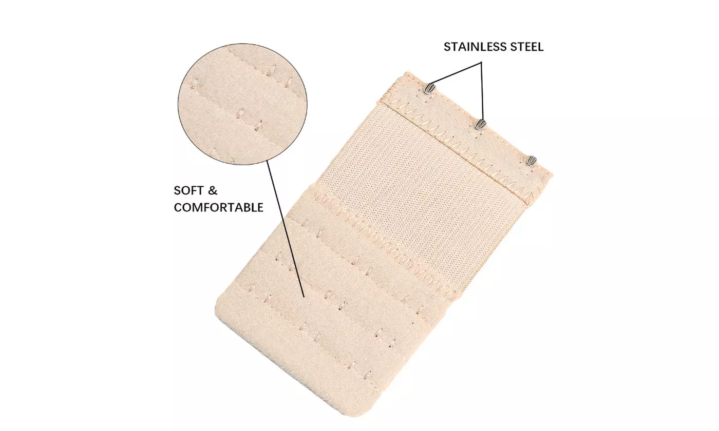 6Pcs Bra Extenders Set, 2 Hooks 3 Hooks 4 Hooks 3 Rows with Elastic 
