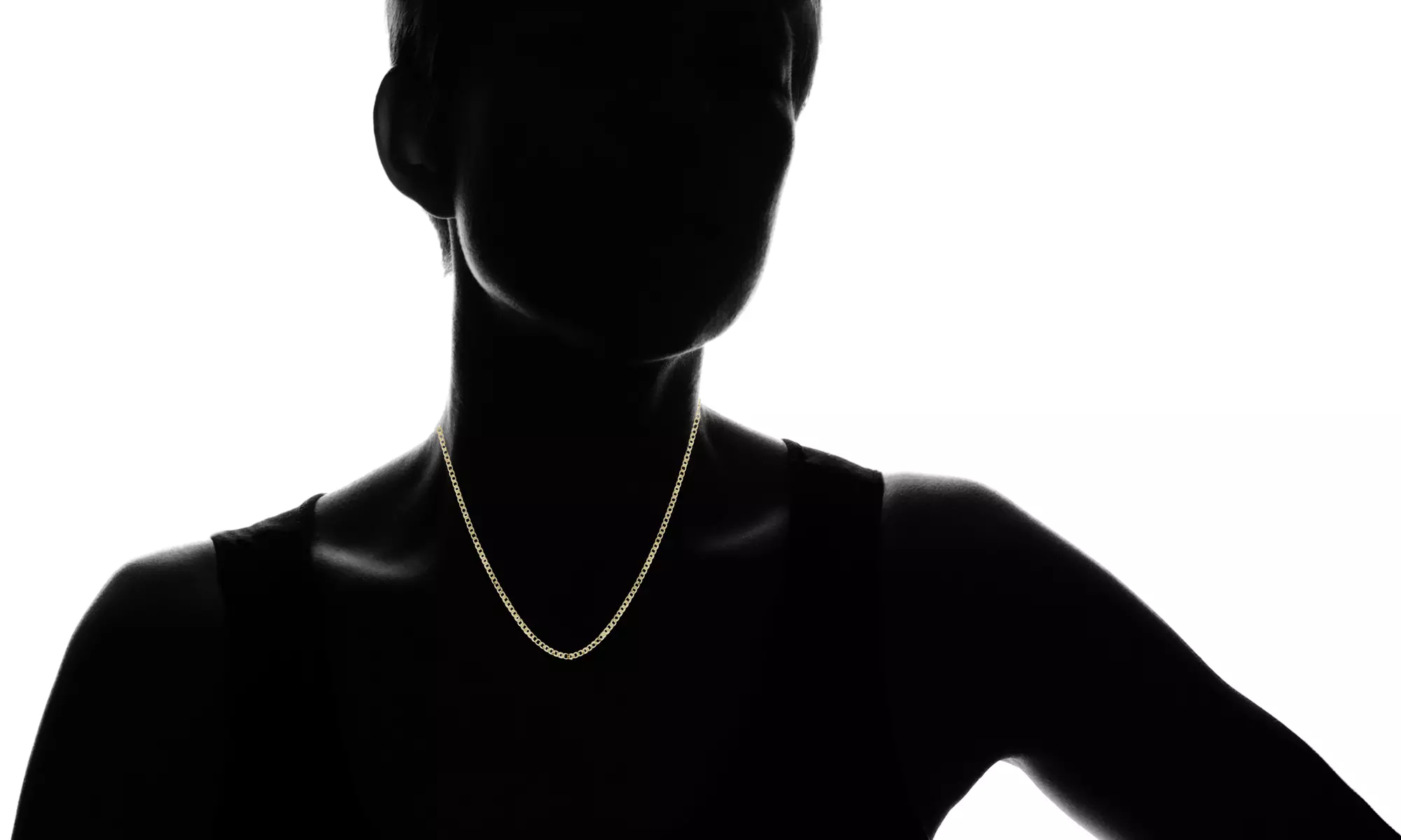 18K Solid gold 1.8 MM Cuban chain necklace - Primary Image