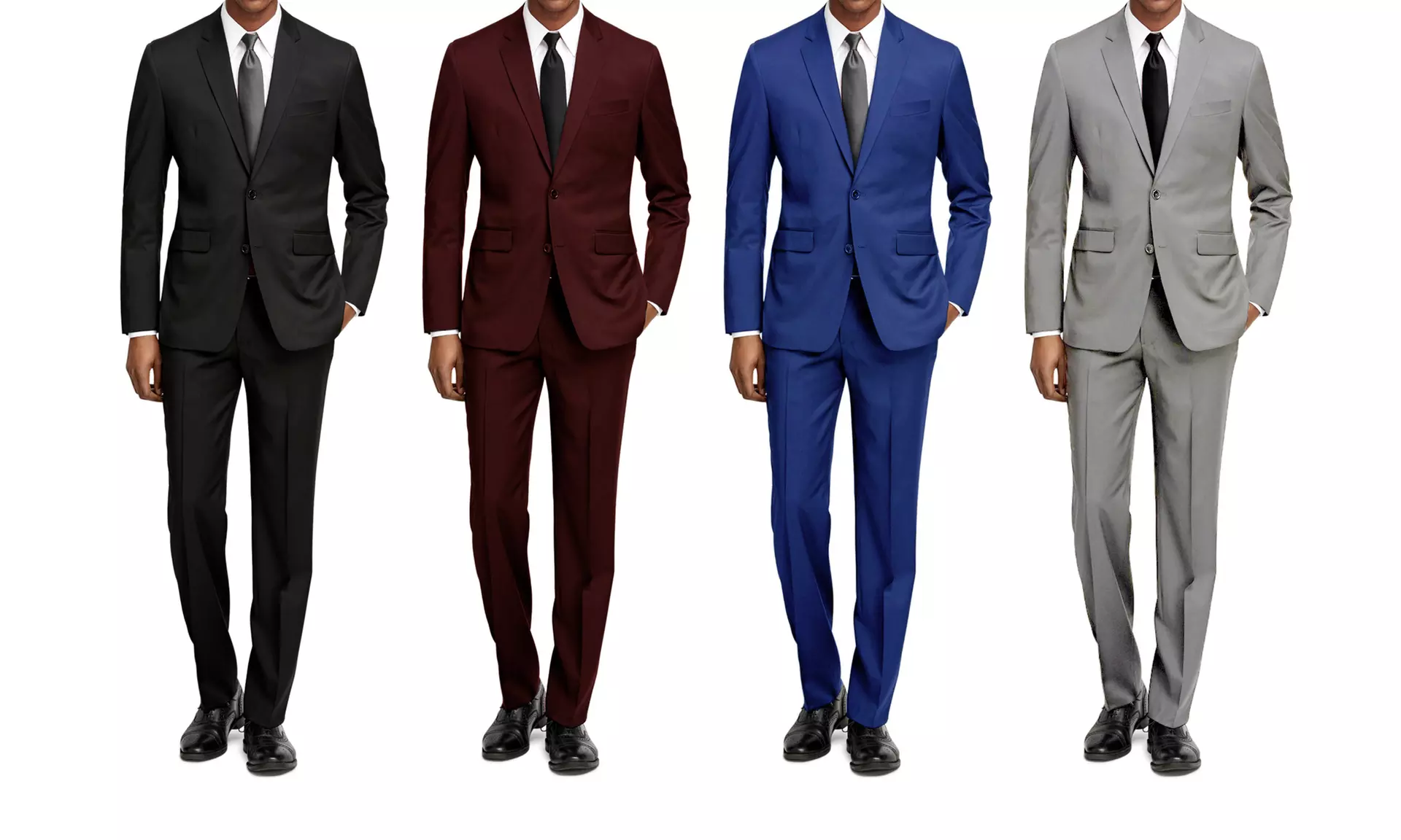 Men's Big and Tall Slim Fit 2PC Solid Suits