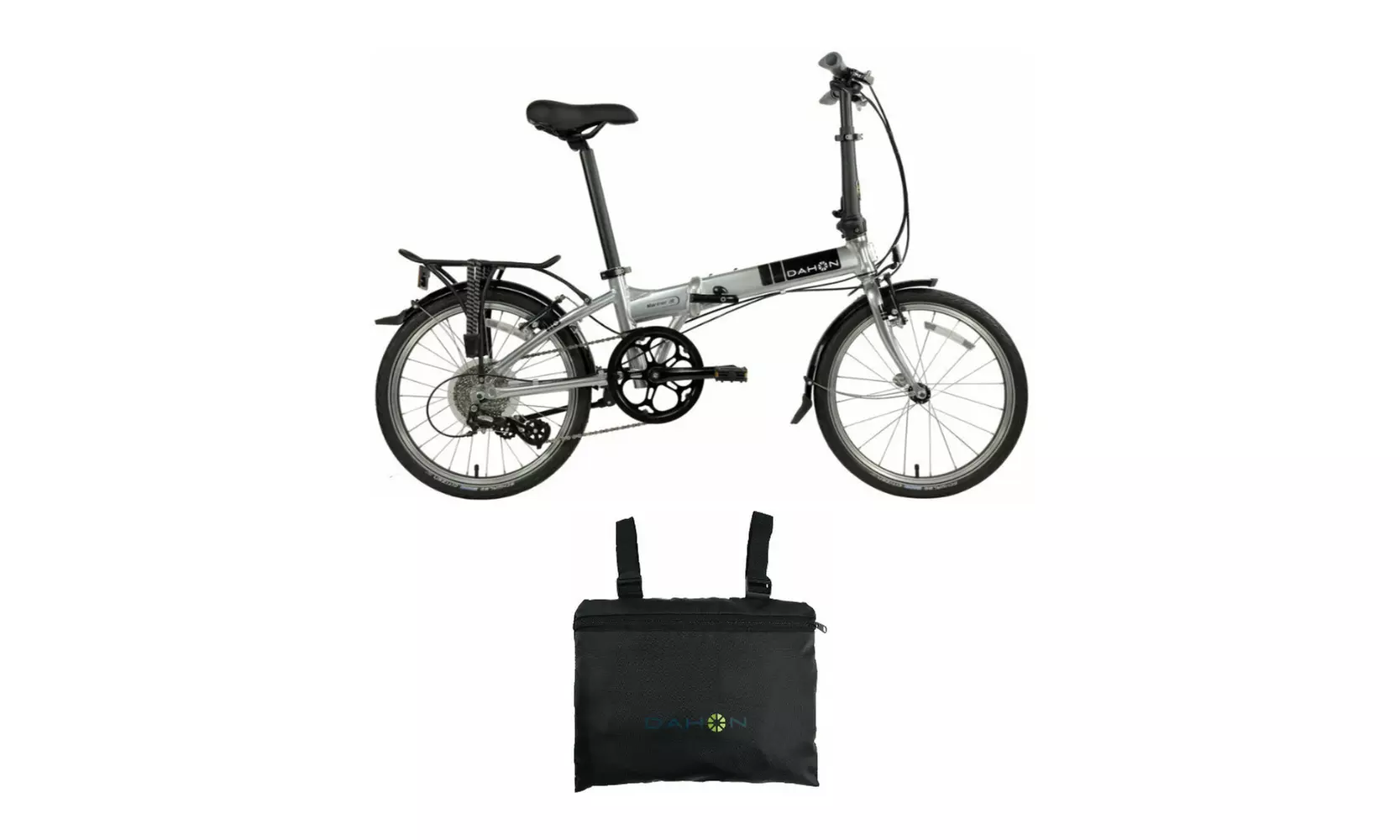 Dahon Mariner D8 Folding Bike (Brushed) with Dahon  Foldable Carry Bag - Primary Image