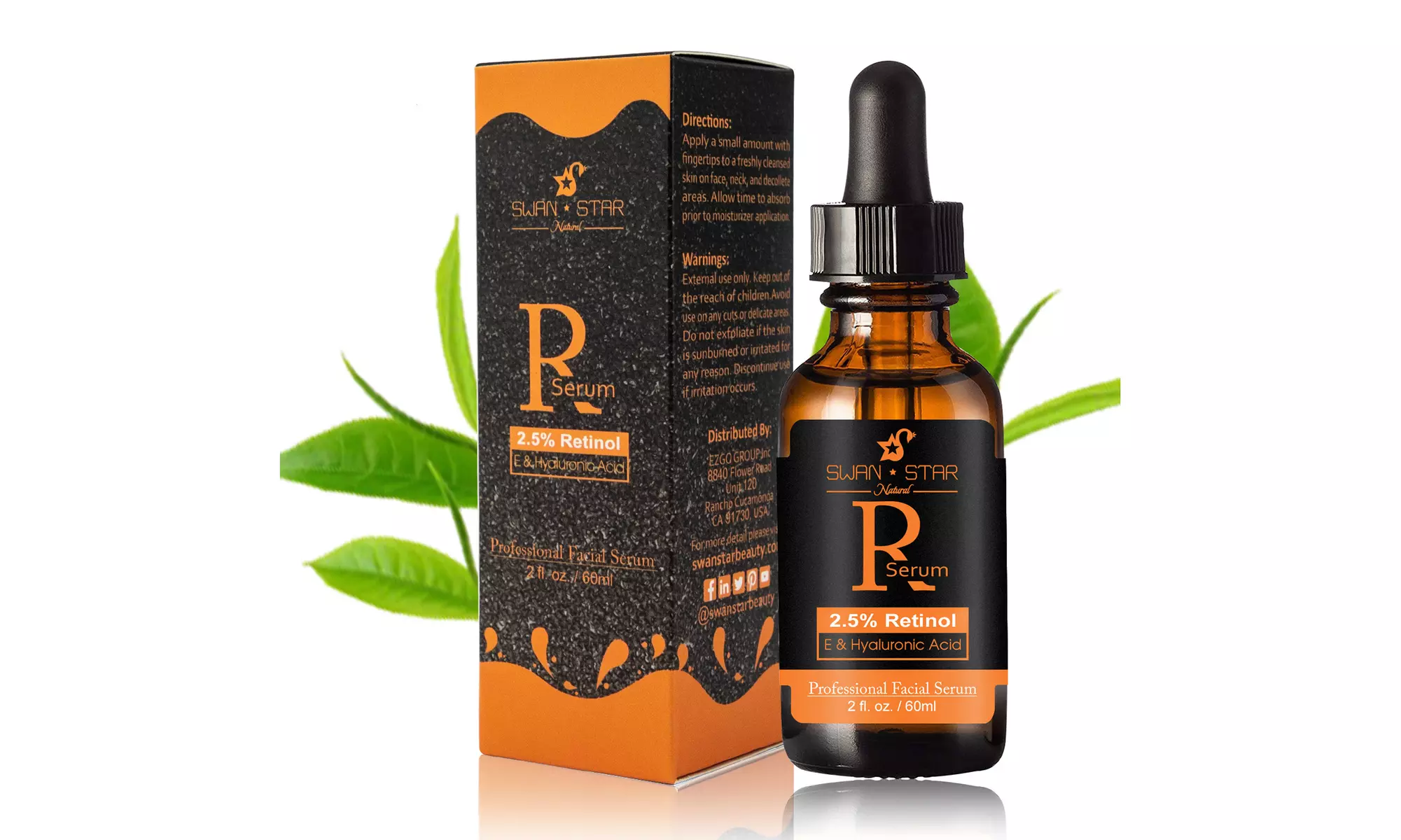 2oz Retinol Serum Face Scar Ascorbic Acid Anti Aging Wrinkle Hyaluronic Acid - Primary Image