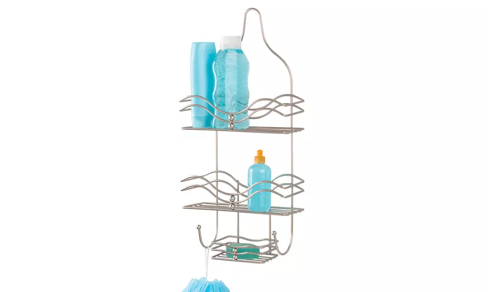 Bath Bliss Ocean Design Shower Caddy in Satin Nickel - Primary Image