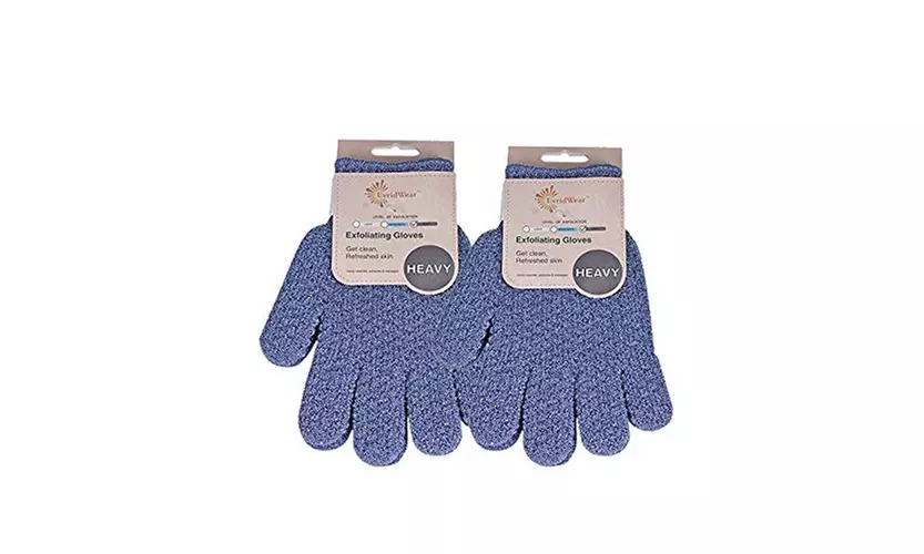EvridWear Exfoliating Dual Texture Bath Gloves for Shower, Spa, Massage 2Pairs - Primary Image