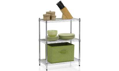 Furinno Wayar 3-Tier Heavy Duty Wire Shelving Chrome, WS15001