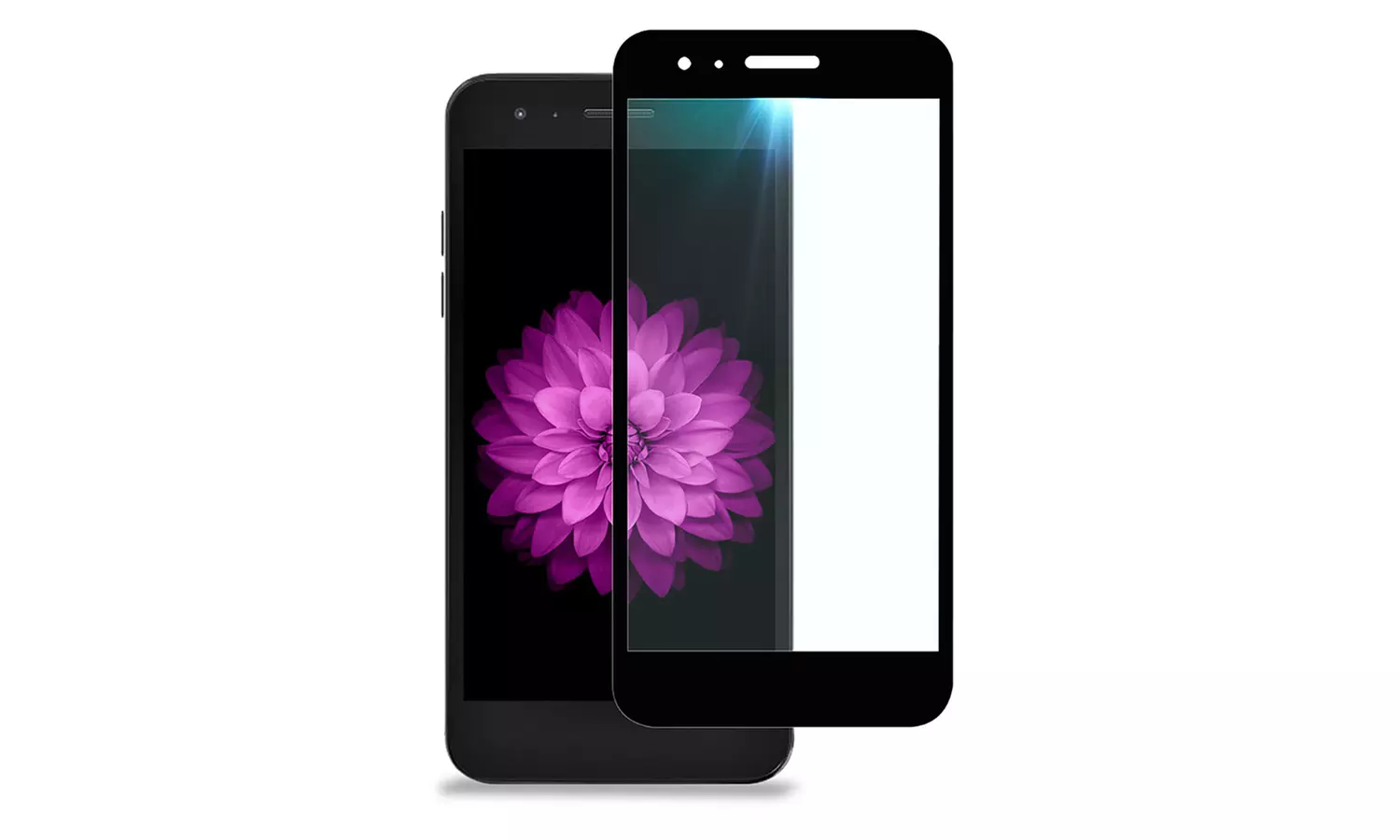 Hybrid Coated Design Case with Tempered Glass for LG Aristo 2 - Black Marble - Second Medium