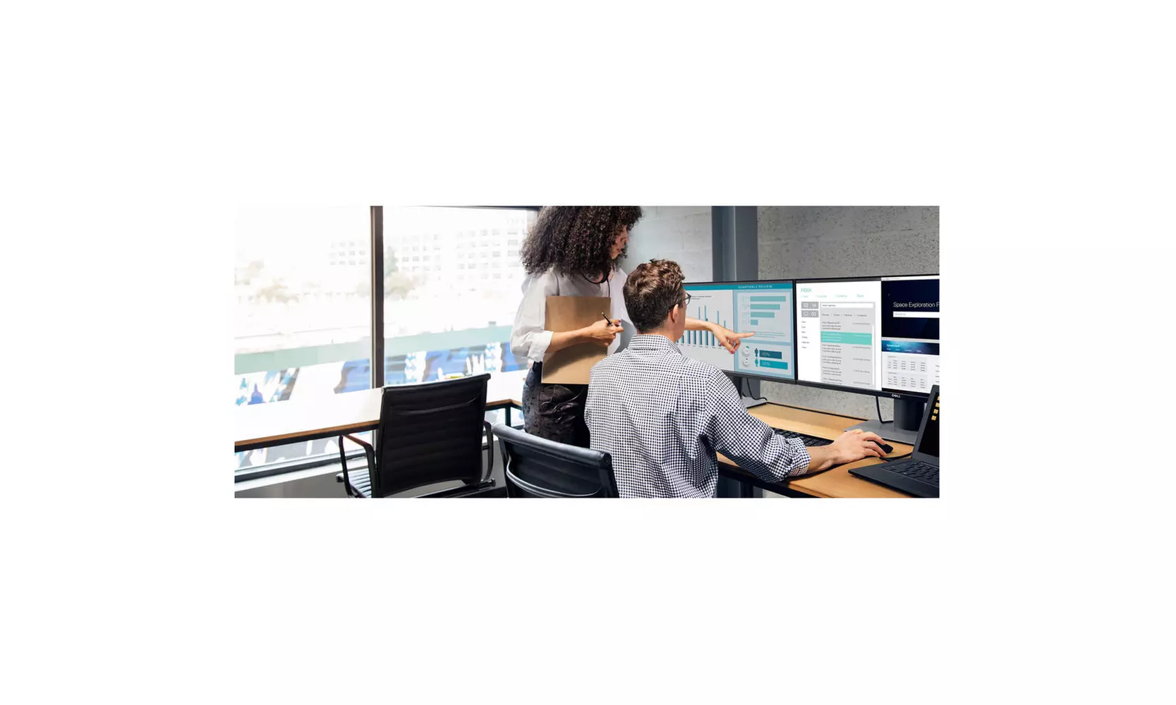 2 x Dell P2319H 23 Inch 16:9 Ultrathin Bezel IPS Monitor - Dual Monitor Bundle - Second Medium